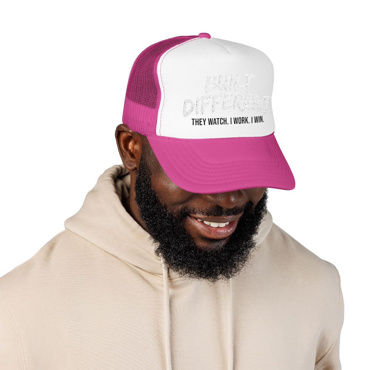 Trucker Hat — "Built Different" Foam Mesh Cap
