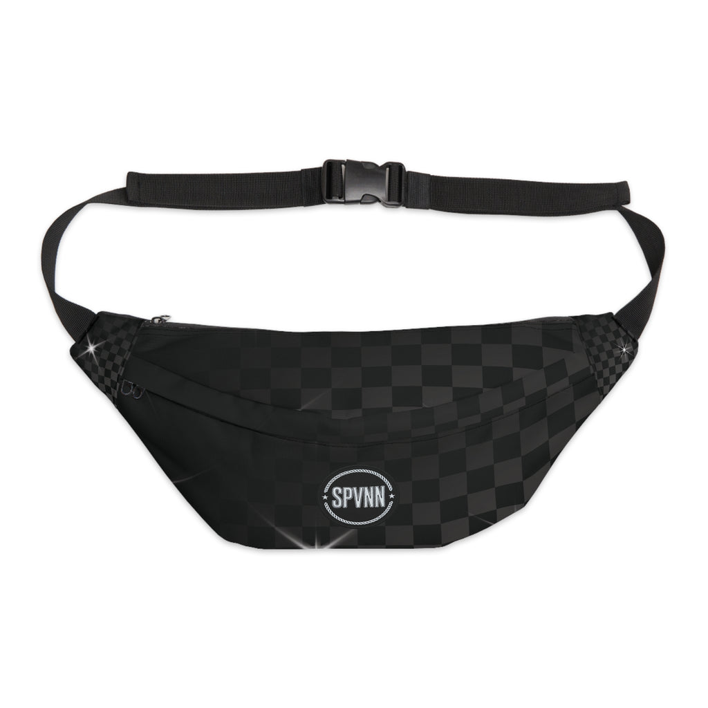 Checkerboard Black Large Fanny Pack