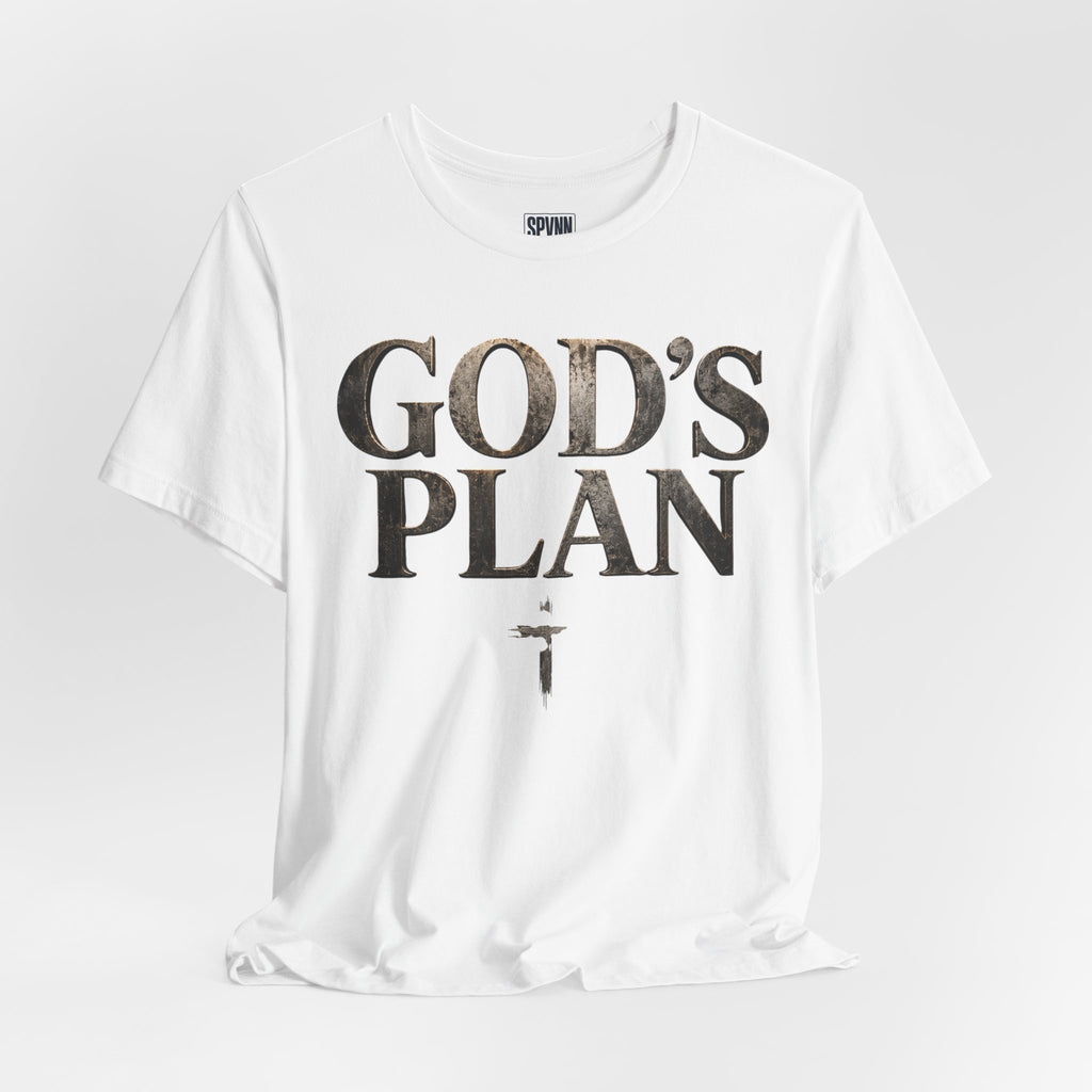 Faith Tee — "God's Plan" Front / "Faith Over Fear" Back Christian Inspirational T-Shirt