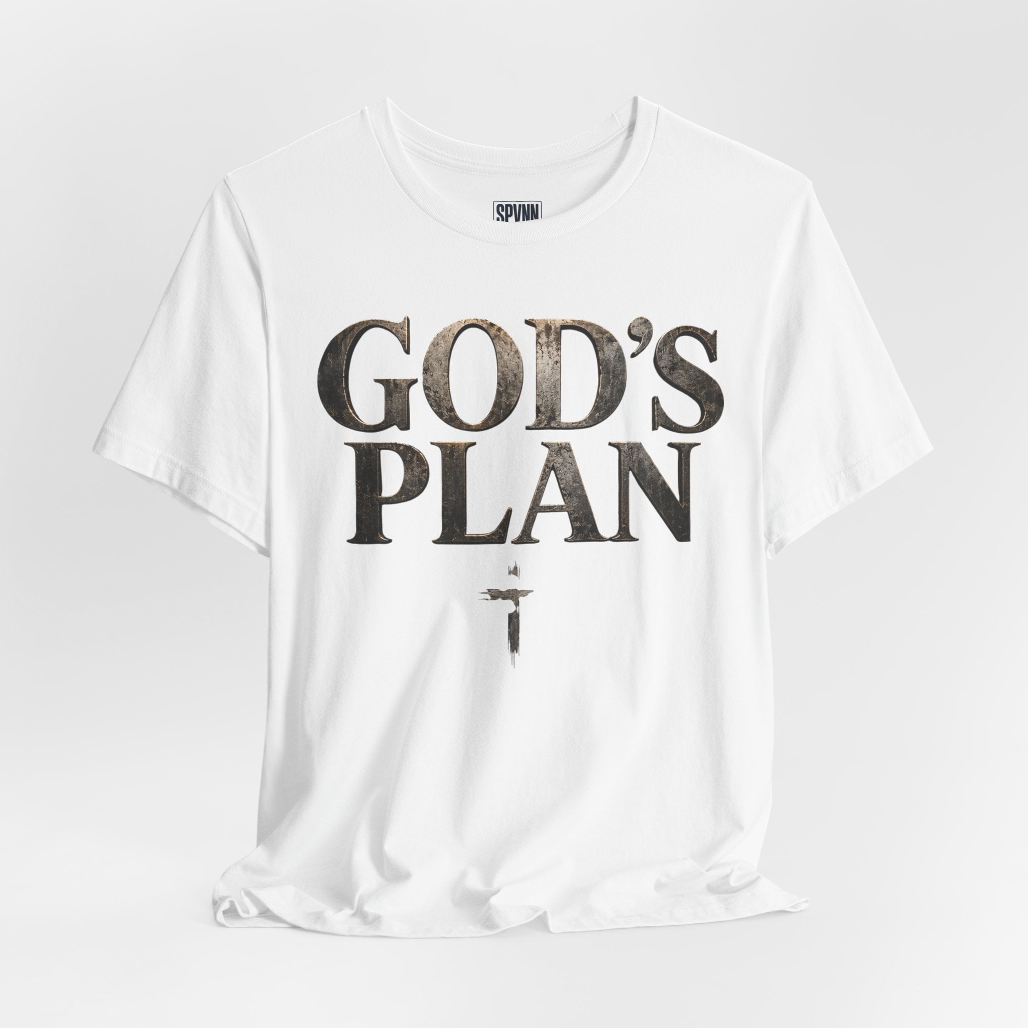 Faith Tee — "God's Plan" Front / "Faith Over Fear" Back Christian Inspirational T-Shirt