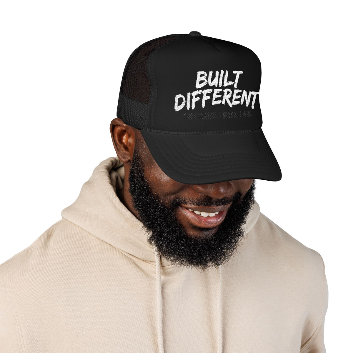 Trucker Hat — "Built Different" Foam Mesh Cap
