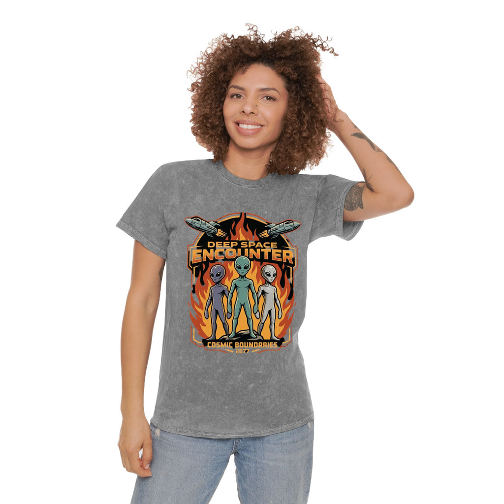 Deep Space Encounter Alien T-Shirt — Astra Defenders Graphic Tee