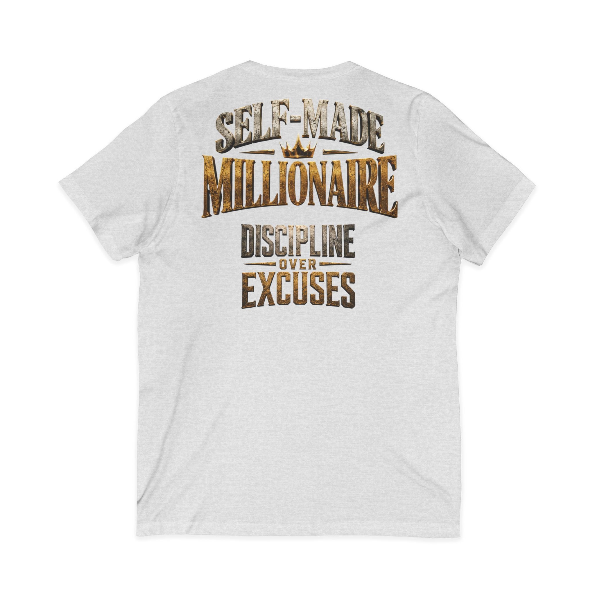 V-Neck Tee - "Self-Made Millionaire" Motivational