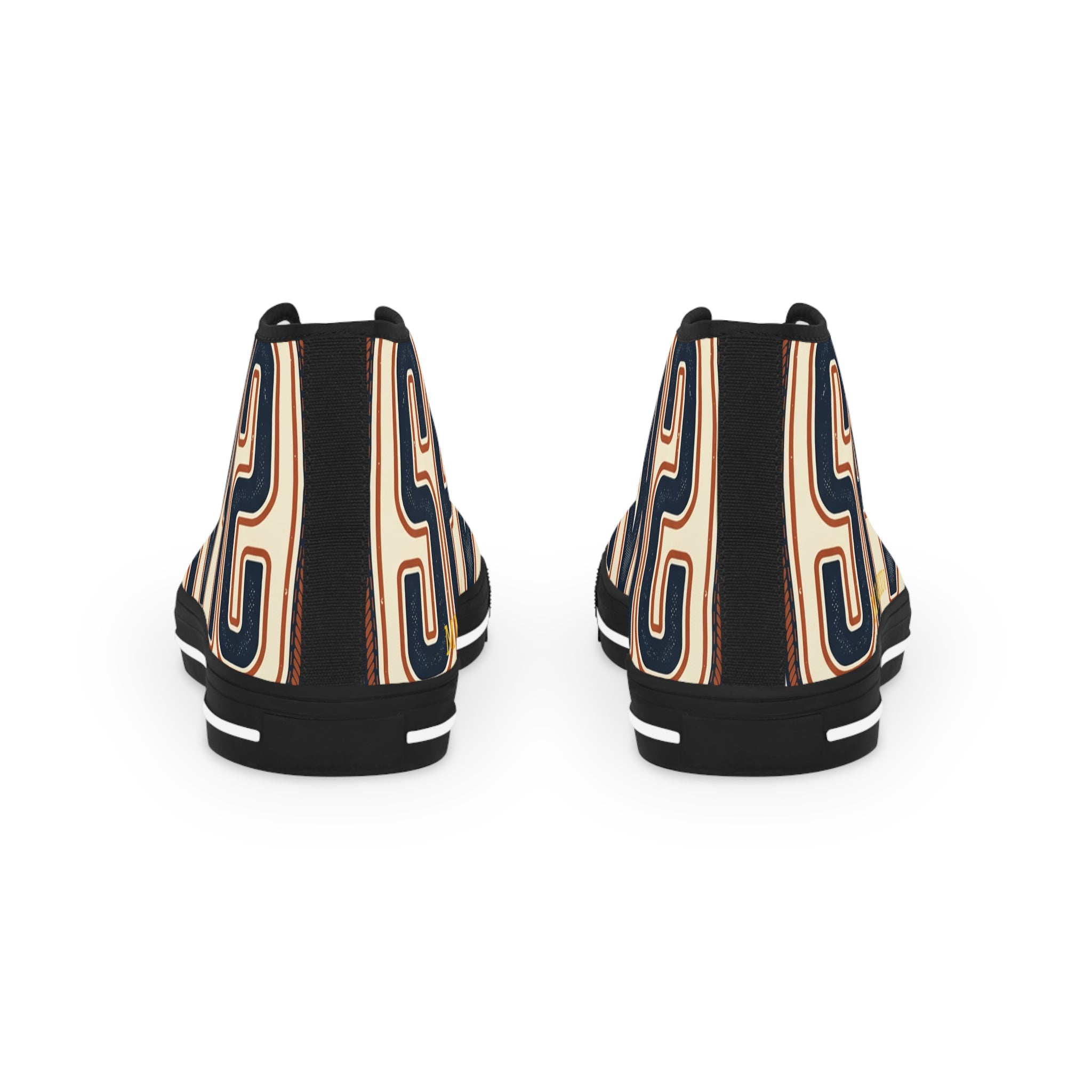 High Top Sneakers — Navy Striped 'SPR' Graphic Men's Streetwear
