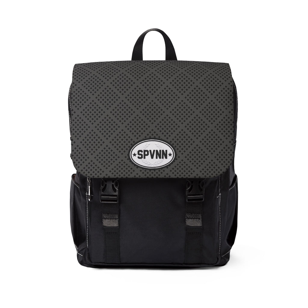 Casual Shoulder Backpack — SPVNN Logo Quilted Flap Daypack