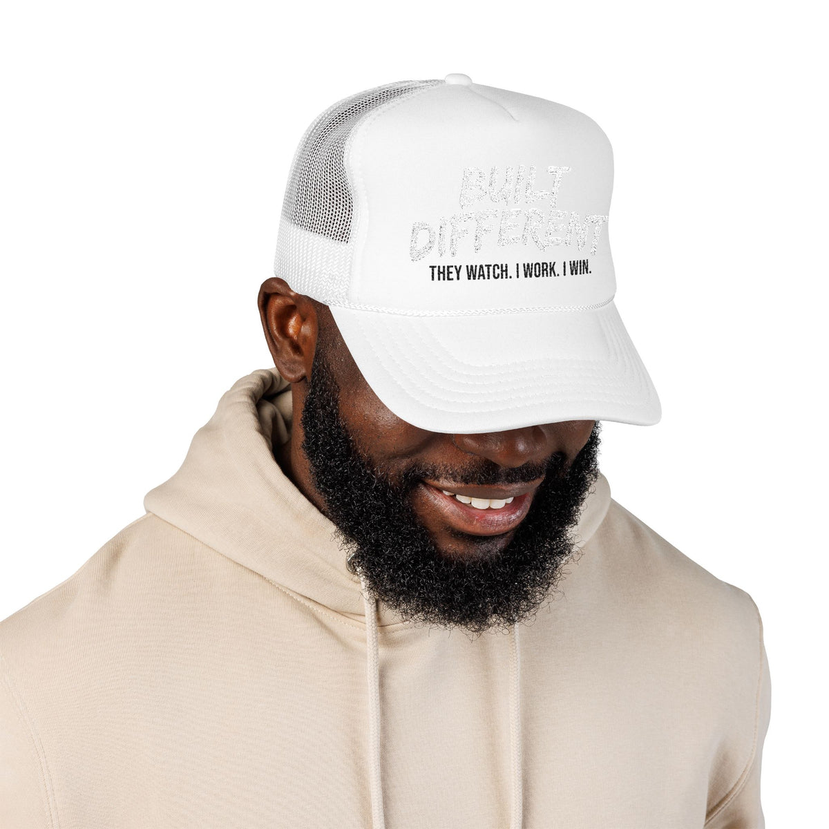 Trucker Hat — "Built Different" Foam Mesh Cap