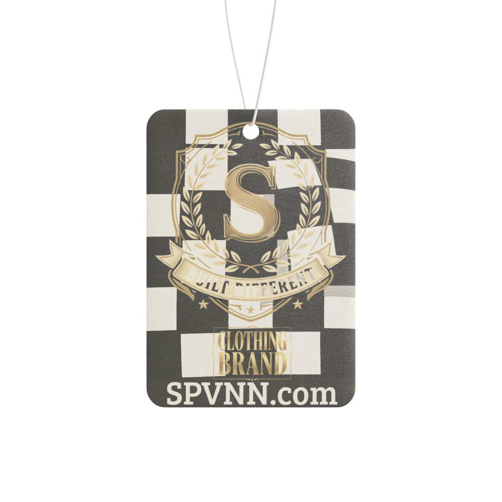 Checkered Crest Car Air Freshener — 'S' Laurel Emblem, SPVNN.com Branded