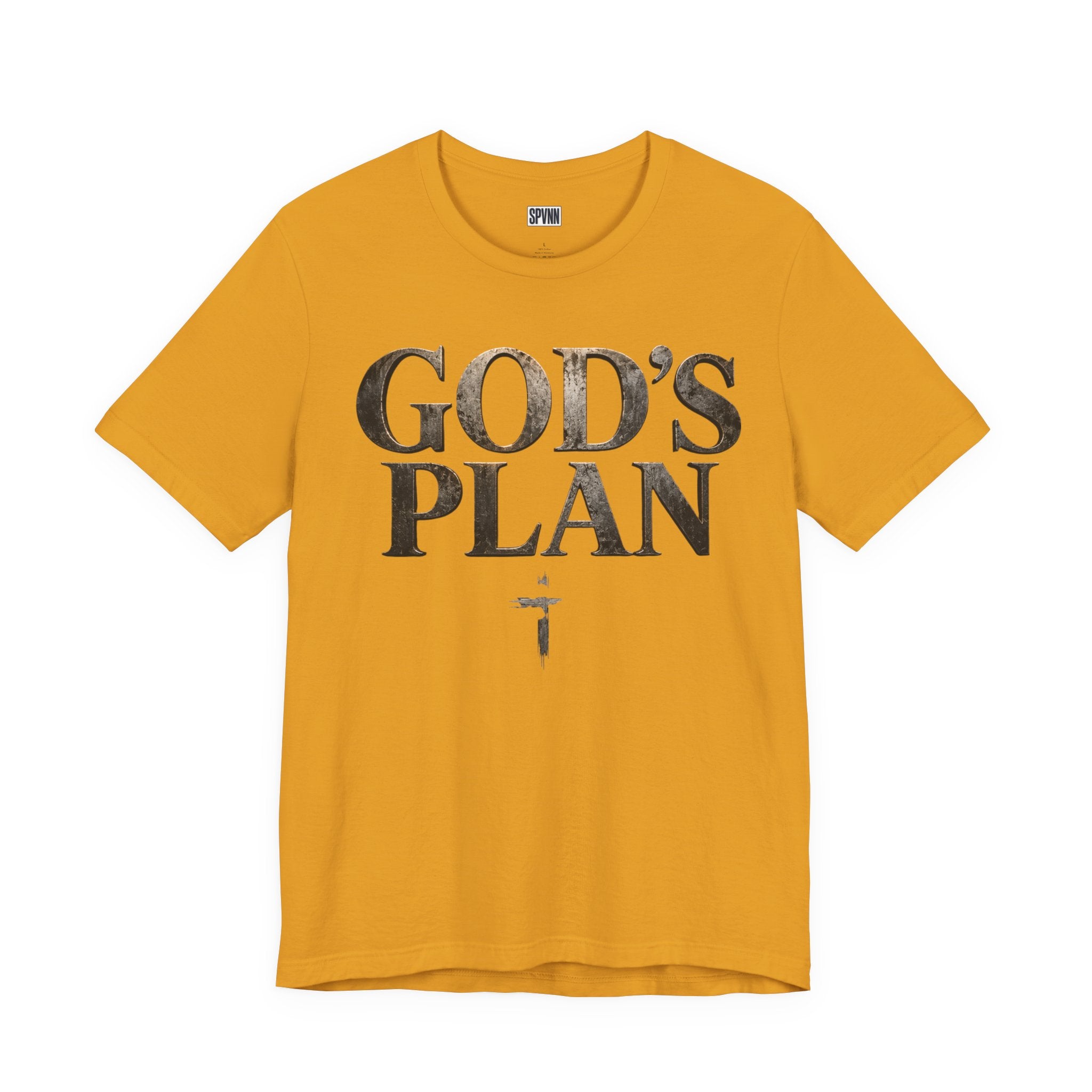 Faith Tee — "God's Plan" Front / "Faith Over Fear" Back Christian Inspirational T-Shirt