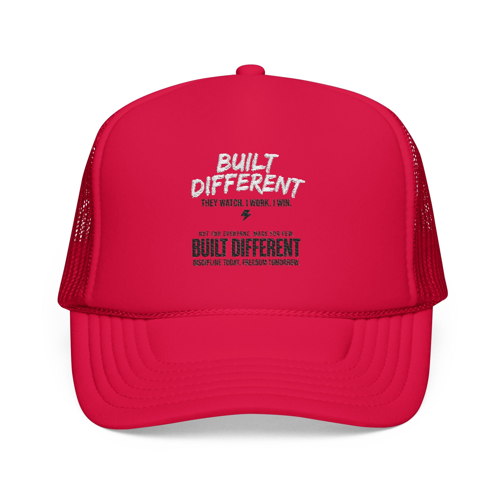 Trucker Hat — "Built Different" Foam Mesh Cap