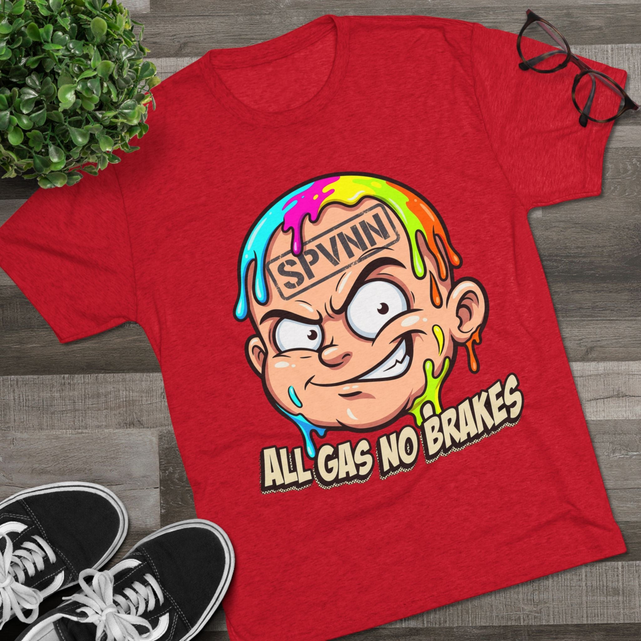 All Gas No Brakes Colorful Drip Graphic Tee