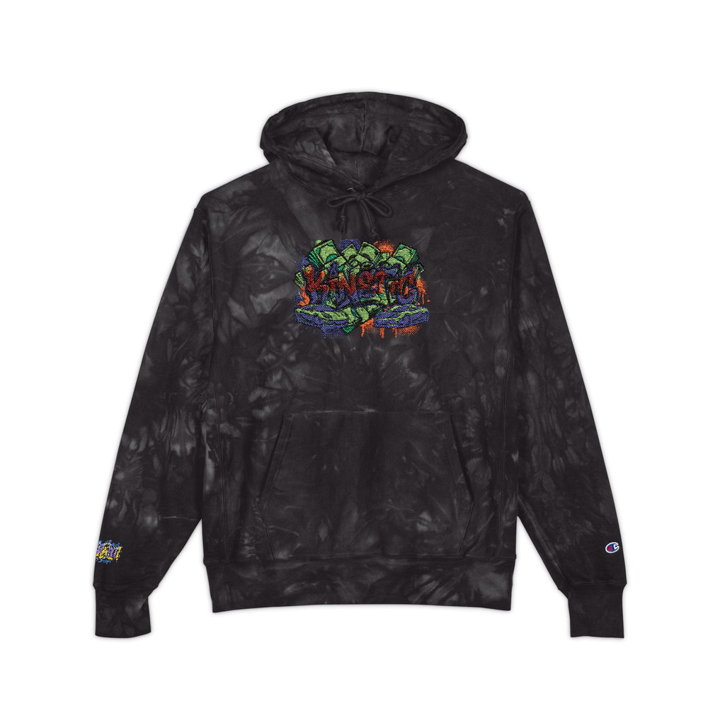 SPVNN Tie-Dye Embroidered Hoodie — Floral Script Chest