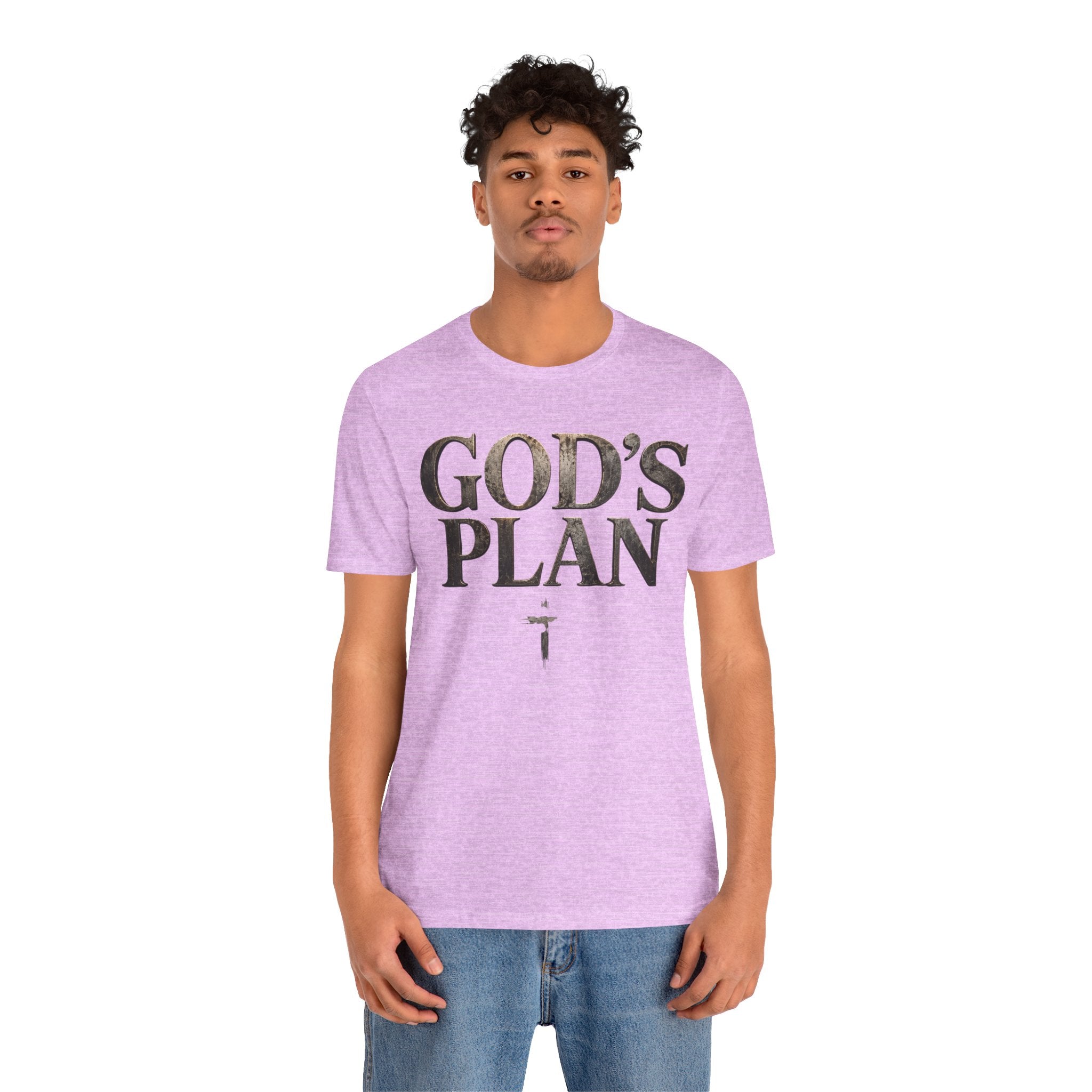 Faith Tee — "God's Plan" Front / "Faith Over Fear" Back Christian Inspirational T-Shirt
