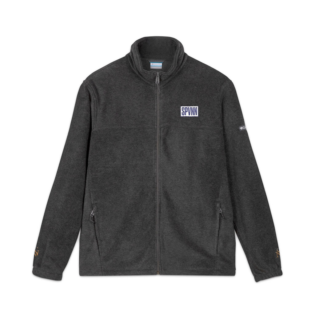 Embroidered Fleece Jacket — 'LOVE' Chest & Back Embroidery, Cozy Outdoor Layer