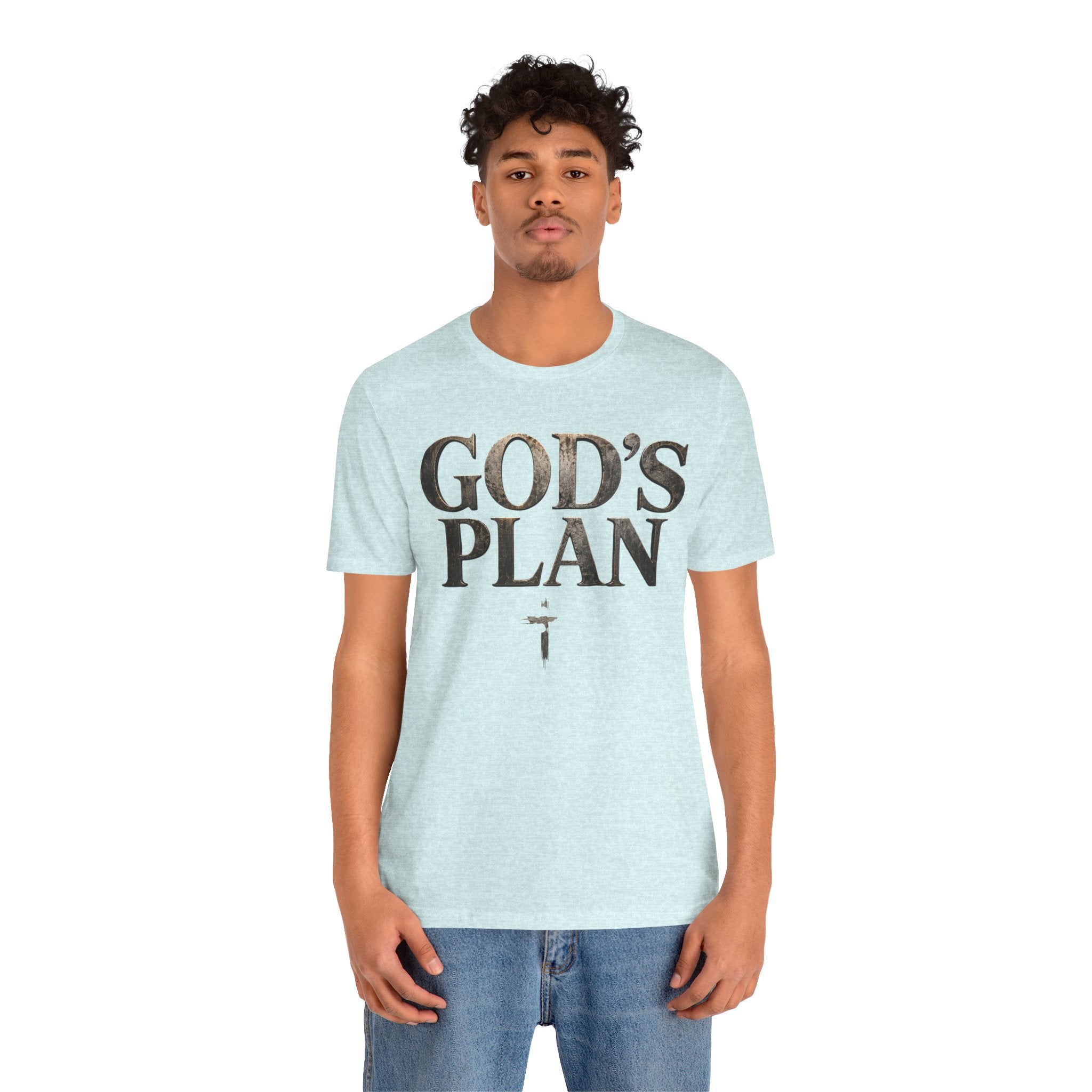 Faith Tee — "God's Plan" Front / "Faith Over Fear" Back Christian Inspirational T-Shirt