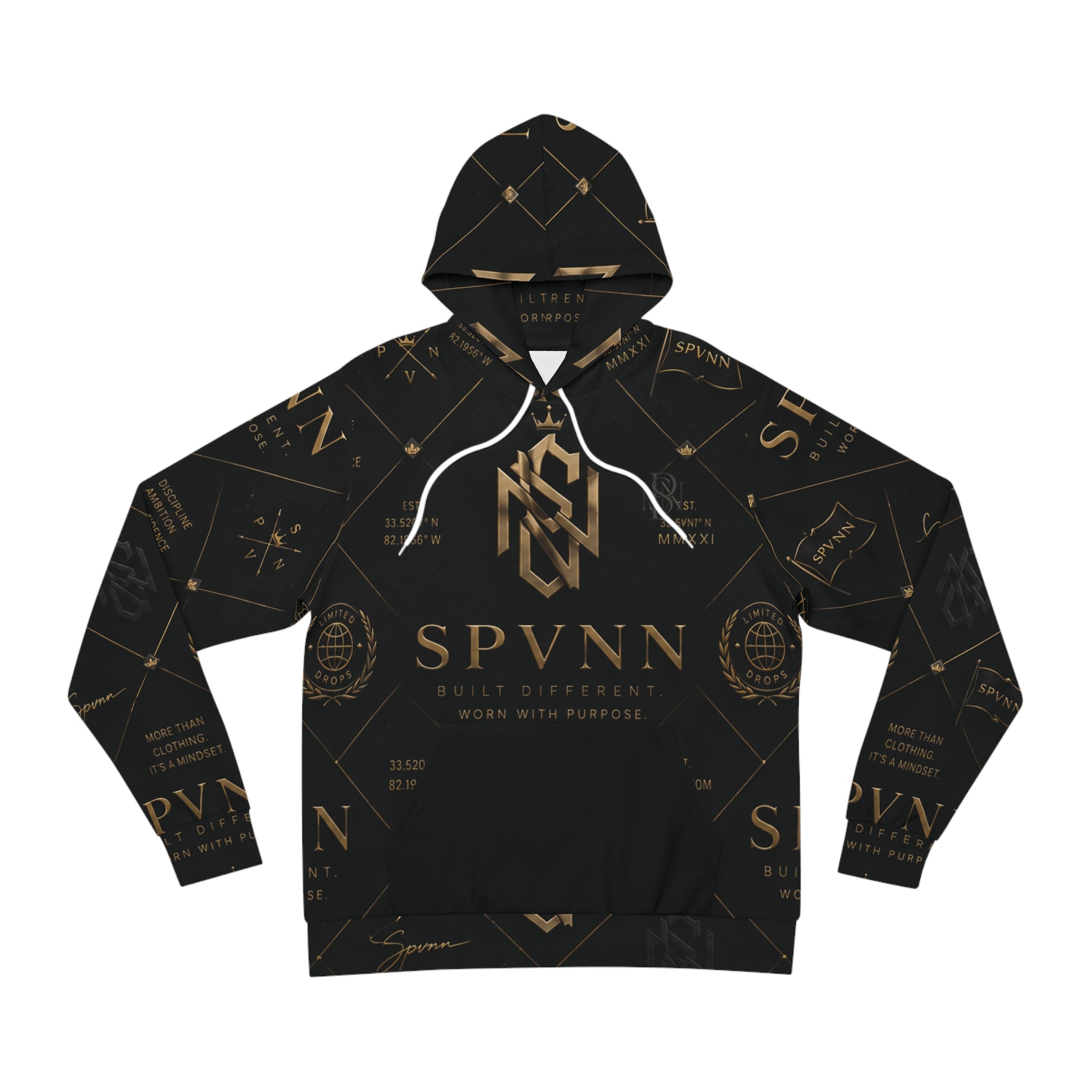 Luxury Logo Hoodie — SPVNN Monogram All-Over Print Fashion Hoodie