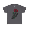 Rose & Hand Graphic Tee — Dark Aesthetic Floral T-Shirt