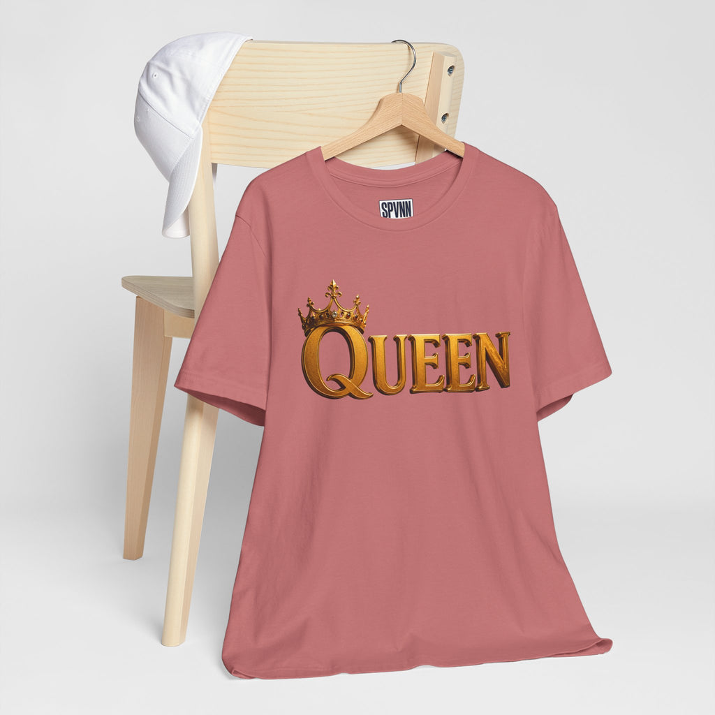 Queen Crown T-Shirt — Gold Royalty Graphic Tee