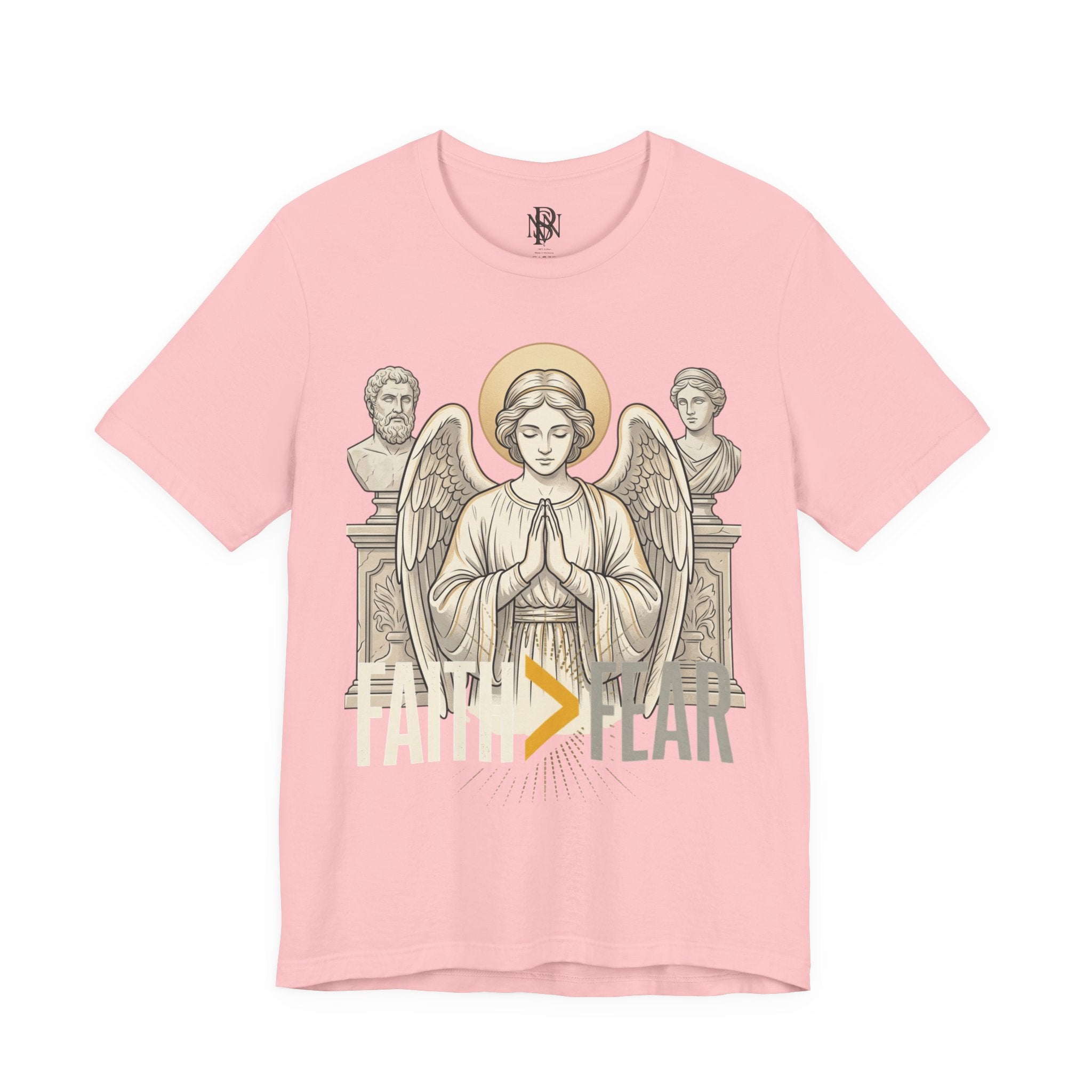 Faith Over Fear Tee — Angel Wings Christian Graphic T-Shirt
