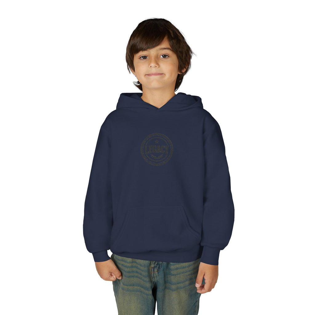 Youth Hoodie – 'Legacy' Vintage Circle Logo Sweatshirt