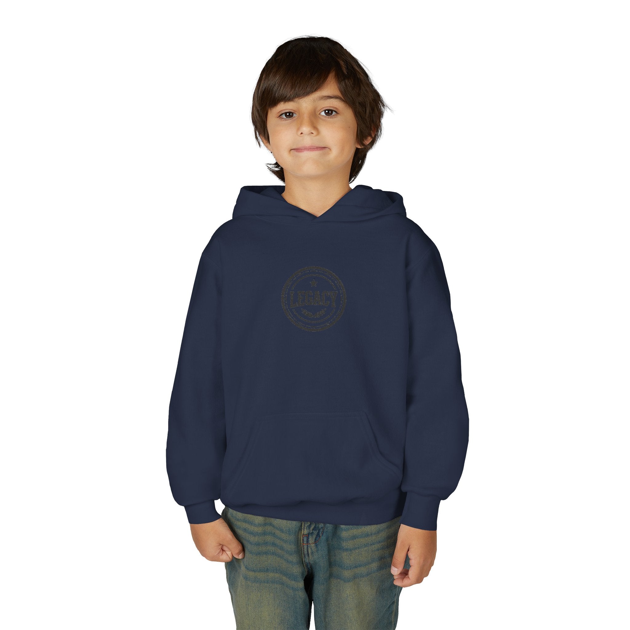 Youth Hoodie – 'Legacy' Vintage Circle Logo Sweatshirt
