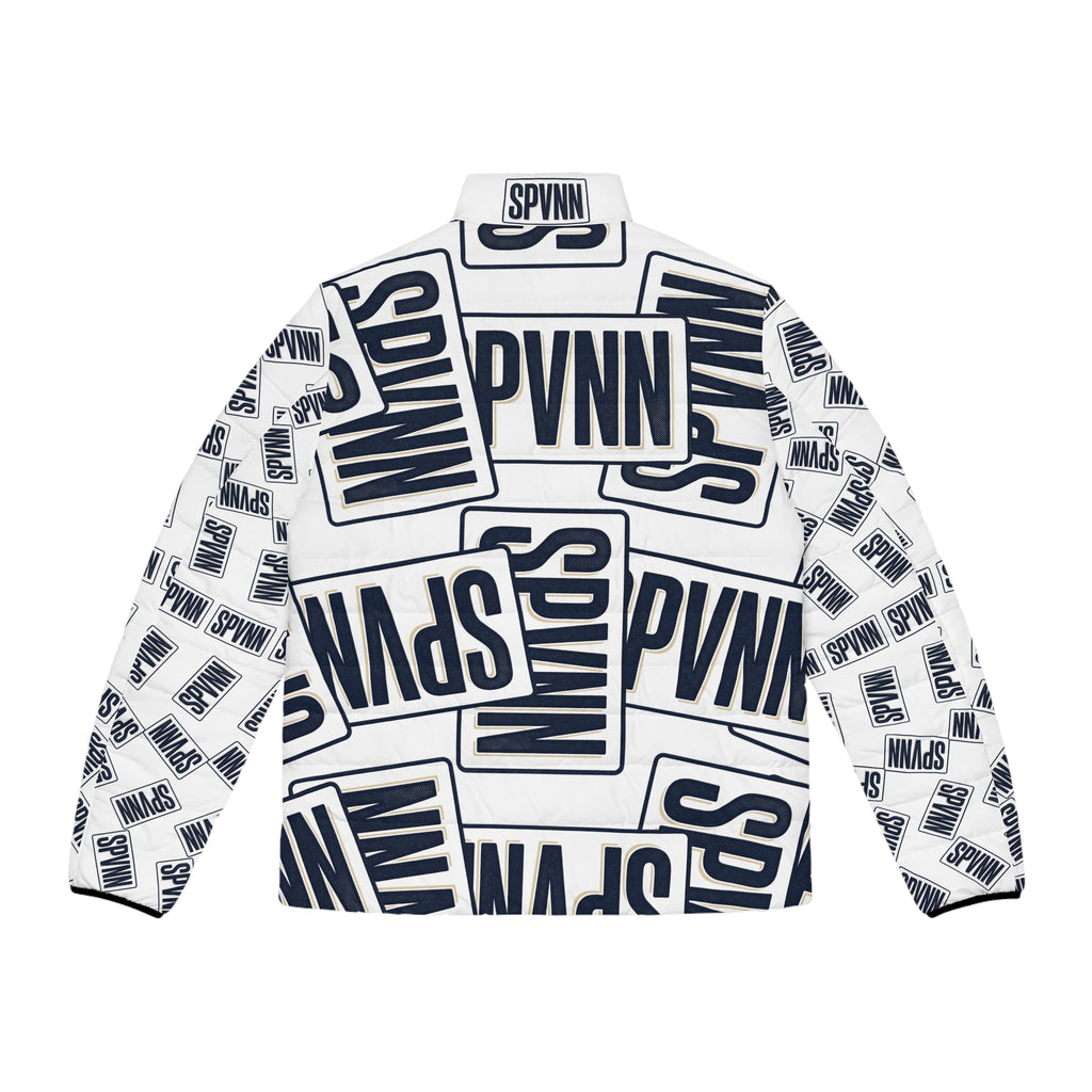 SPVNN Logo Puffer Jacket — All-Over Print Men's Winter Coat
