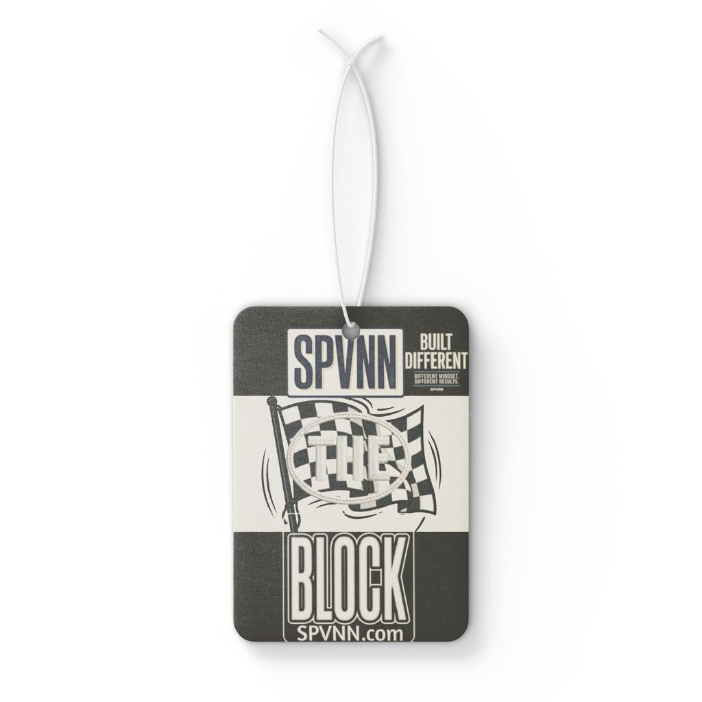 Car Air Freshener — SPVNN Block Checkered Flag Design