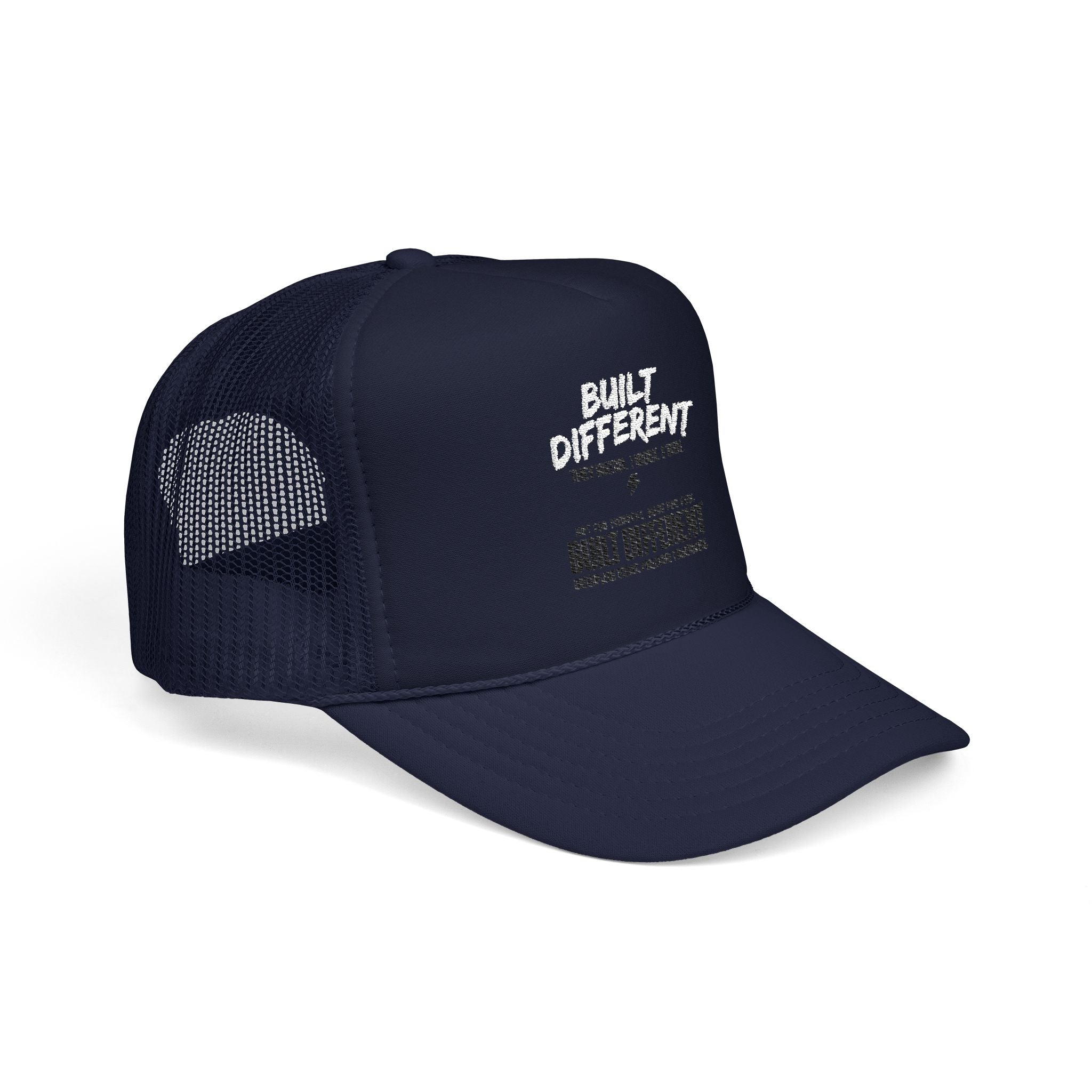 Trucker Hat — "Built Different" Foam Mesh Cap