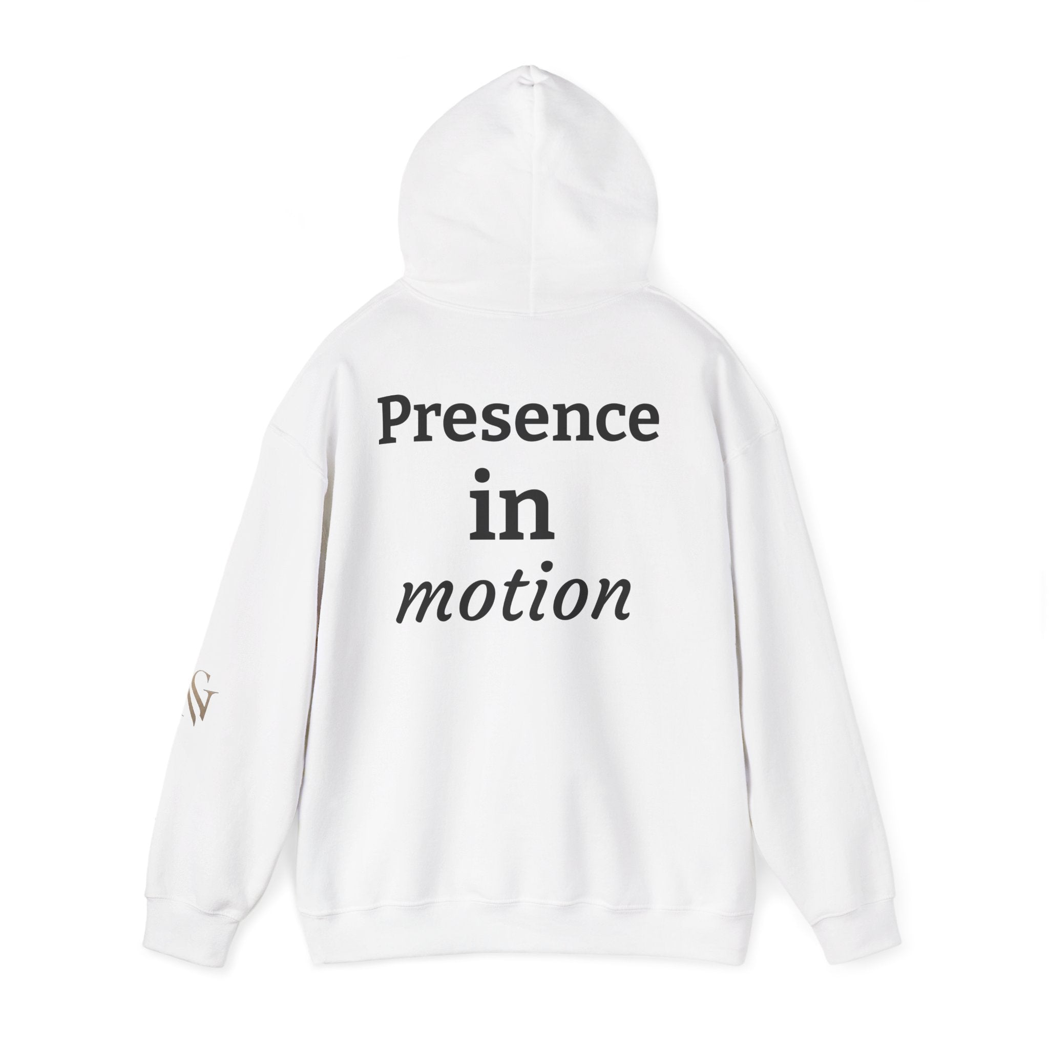Presence in Motion Hoodie - Minimal Monogram Pullover