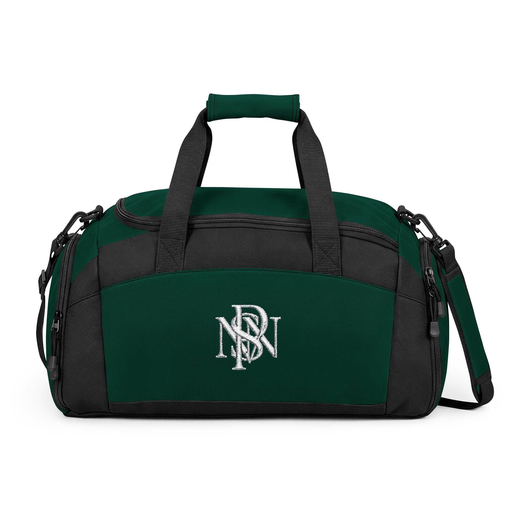 Embroidered Monogram Gym Bag — Black Duffel with NSN Logo