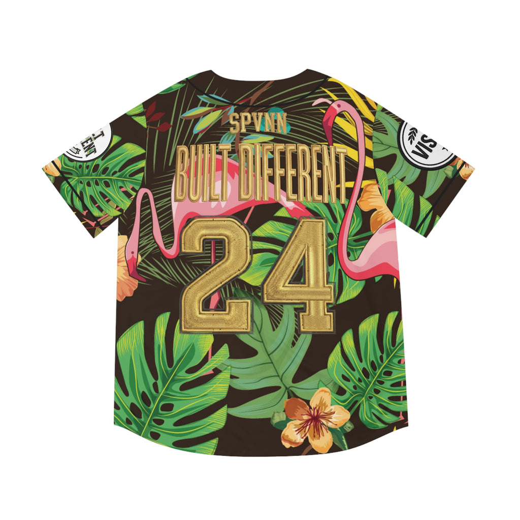 Tropical Flamingo Baseball Jersey — "Built Different 24"