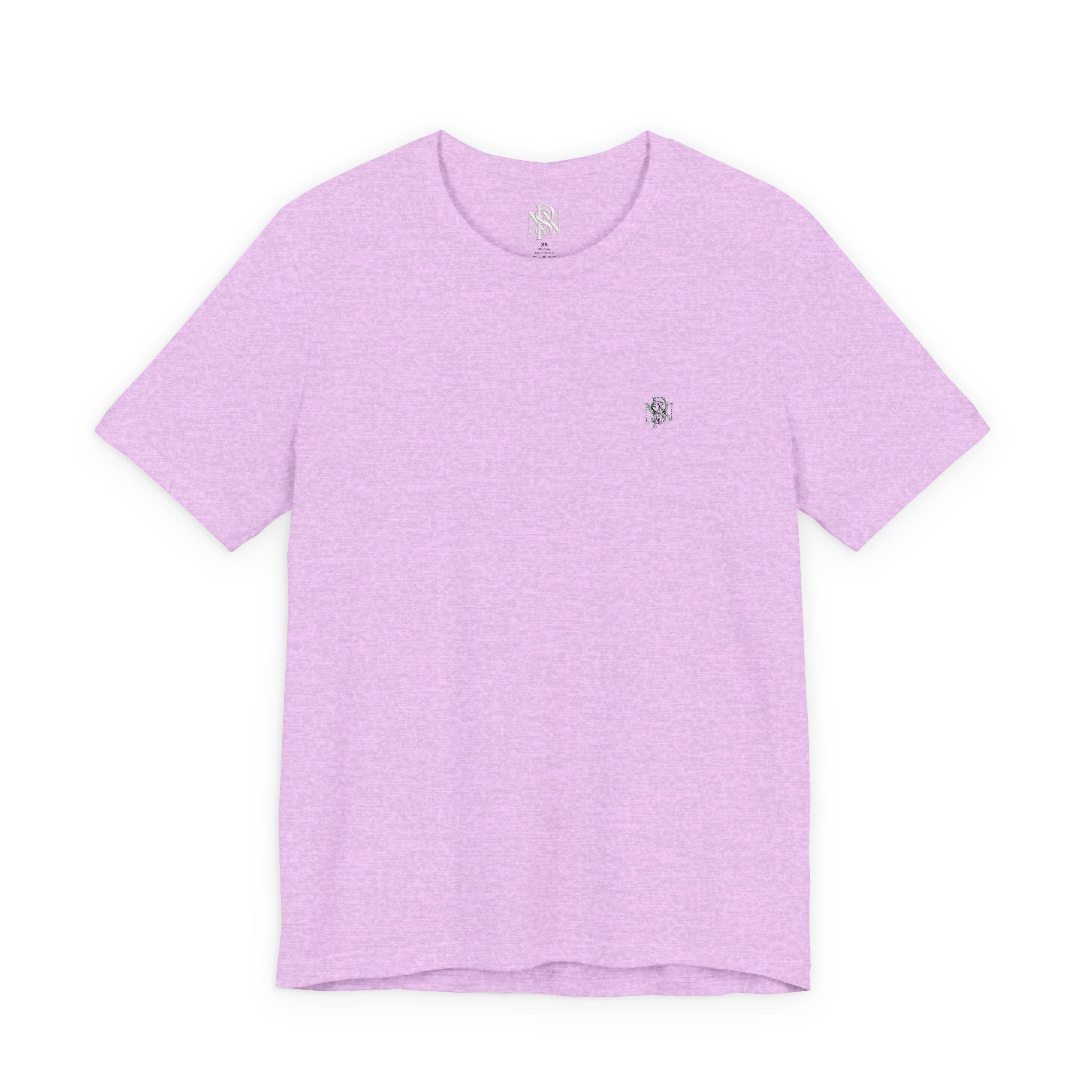 T-Shirt — Minimal Tiny Rose Chest Graphic, Casual Everyday Tee