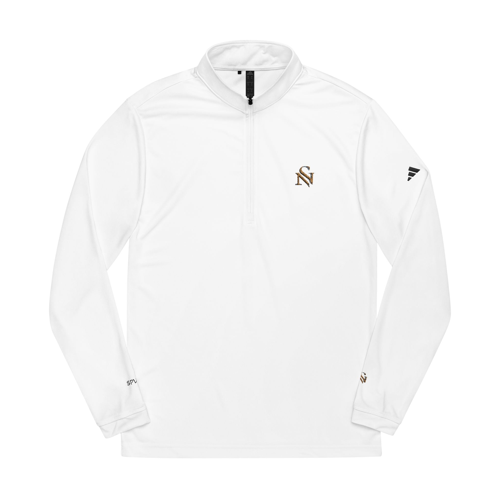 Embroidered Quarter-Zip Pullover — White adidas Performance Top
