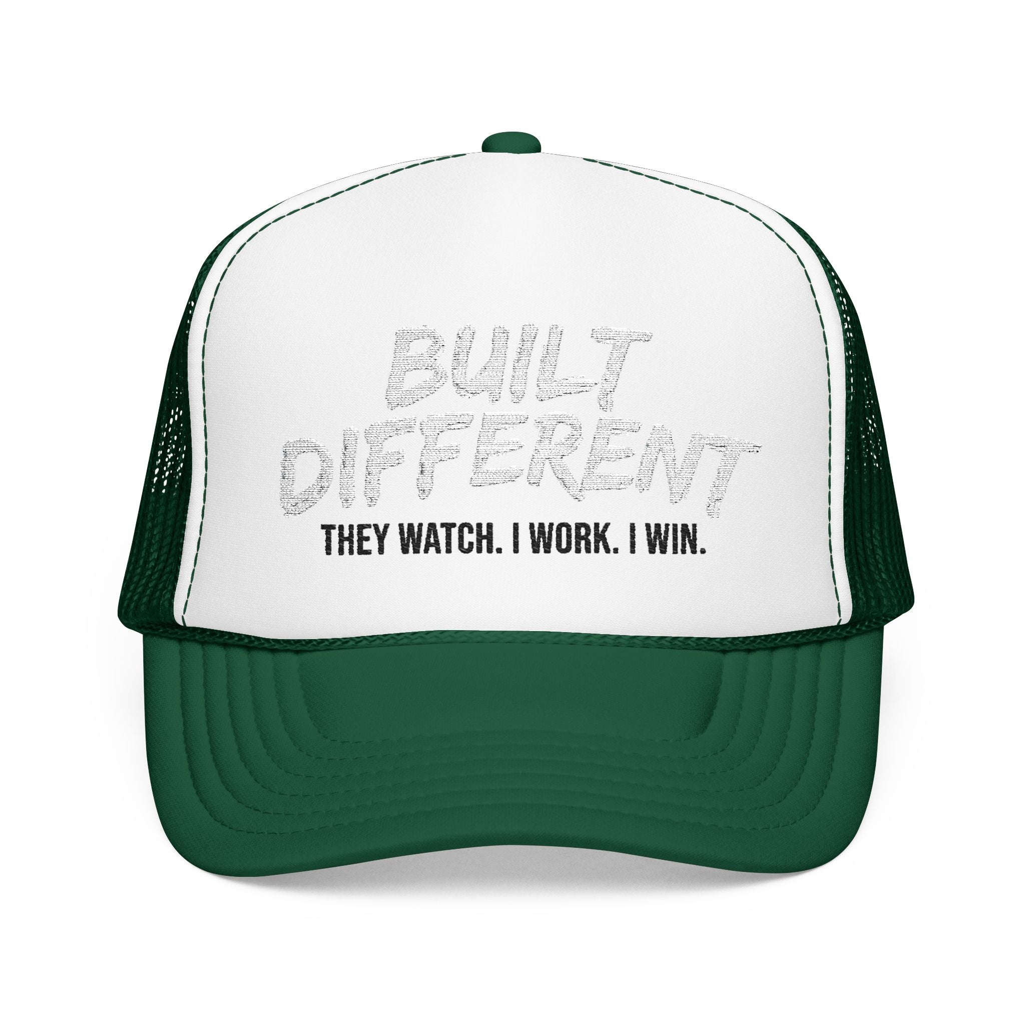Trucker Hat — "Built Different" Foam Mesh Cap