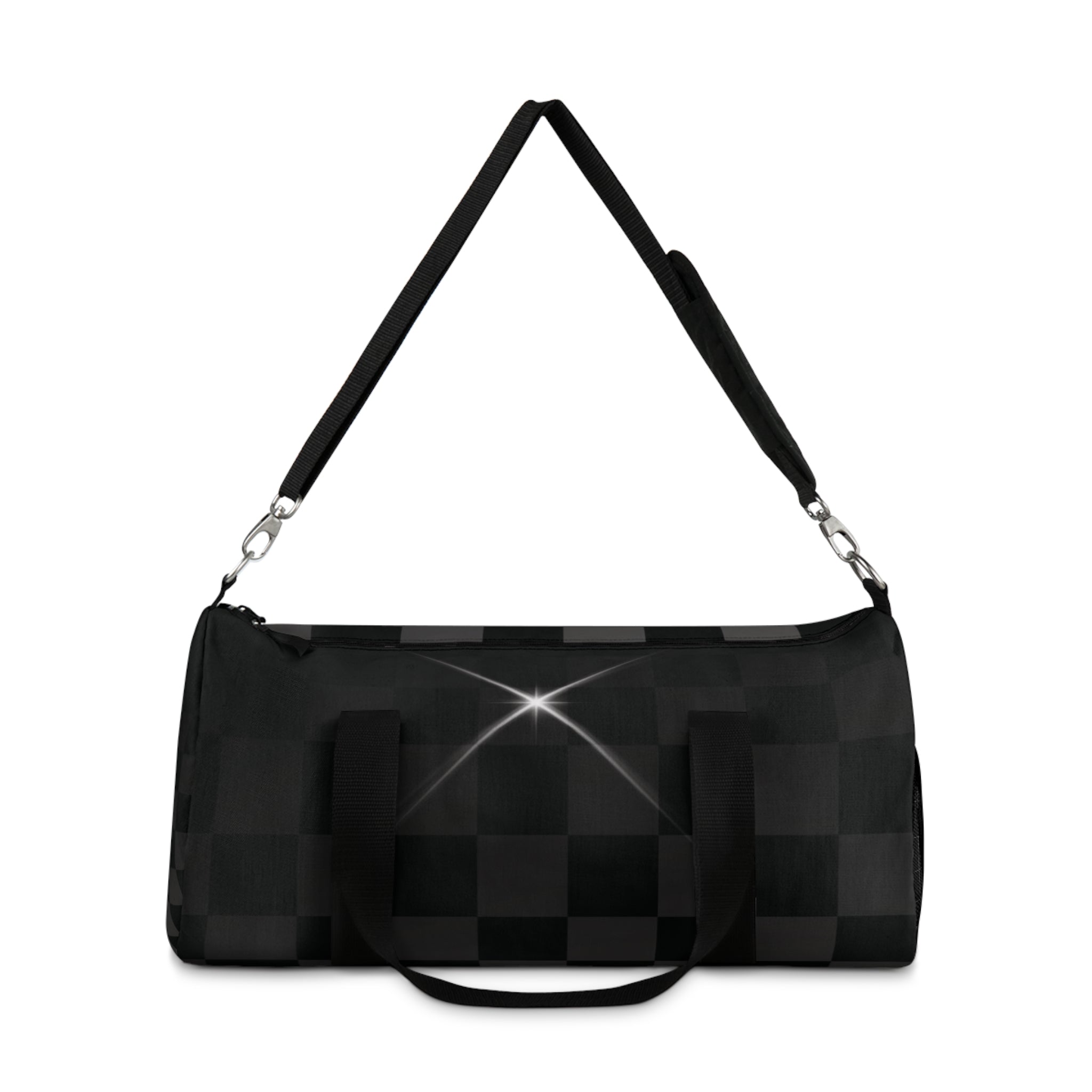 Black Checkerboard Duffel Bag