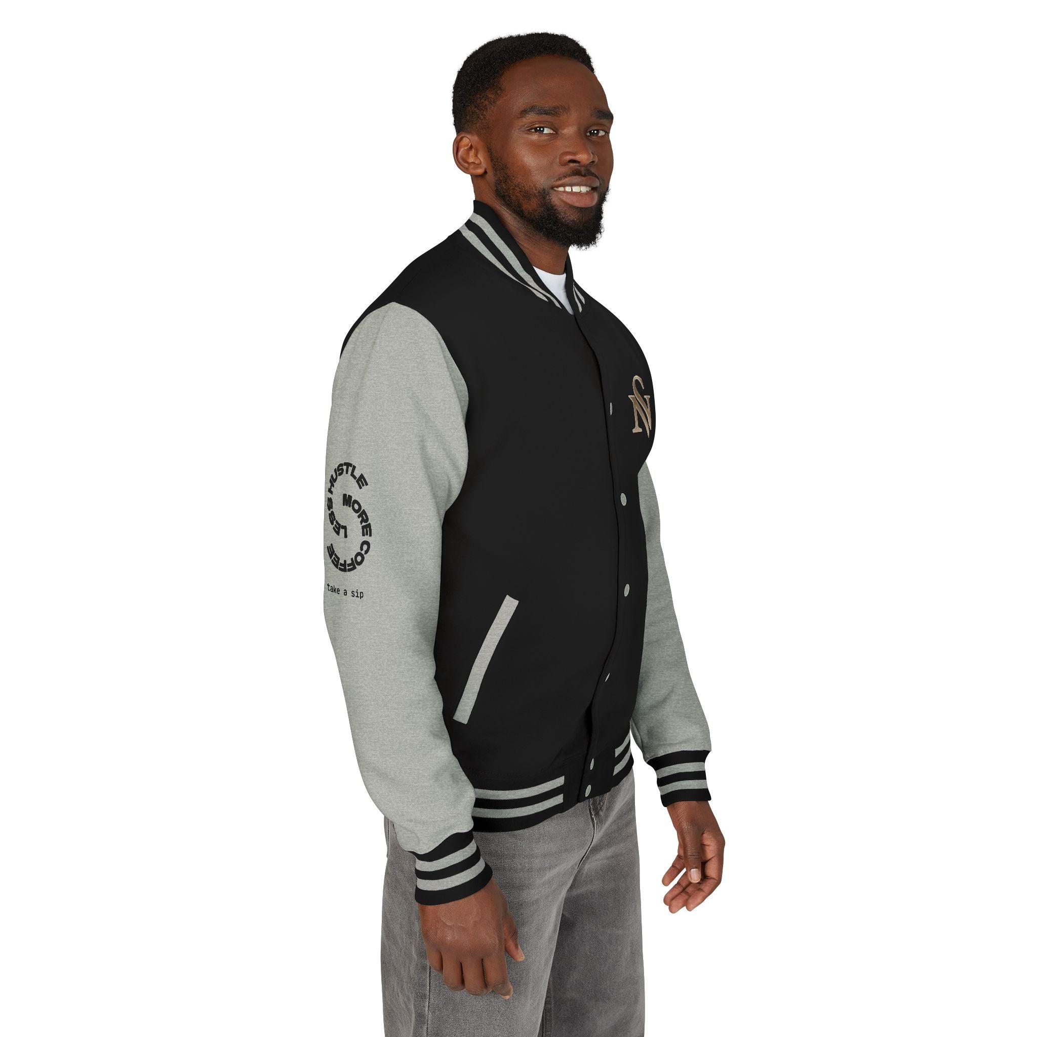 SPVNN Red & White Varsity Letterman Jacket – Embroidered Patch Logo