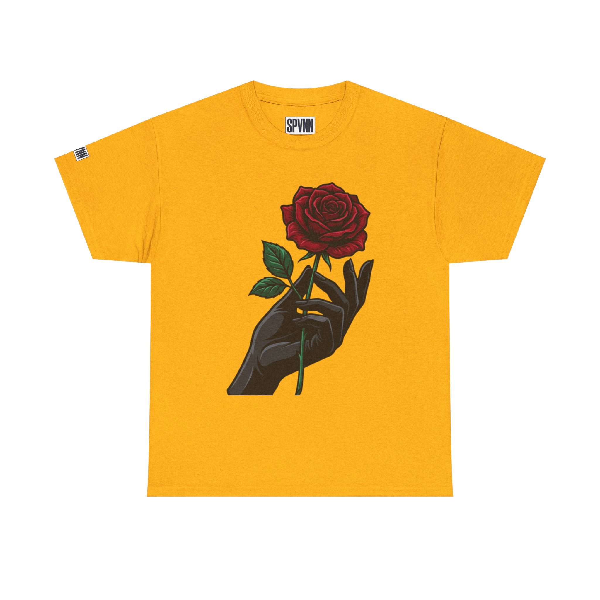 Rose & Hand Graphic Tee — Dark Aesthetic Floral T-Shirt