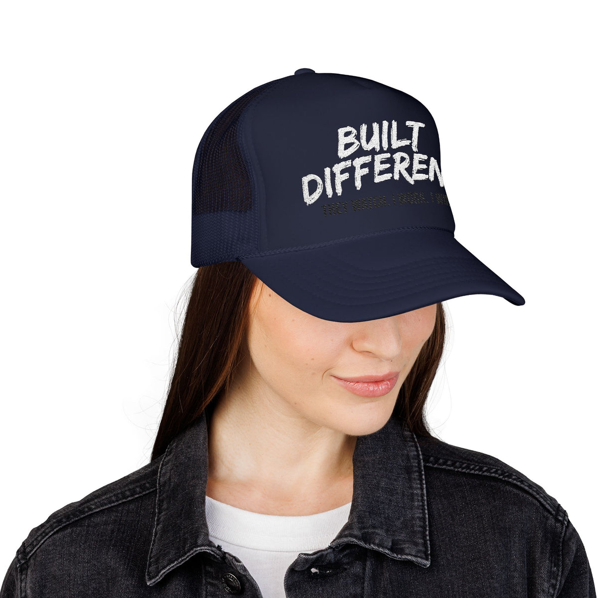 Trucker Hat — "Built Different" Foam Mesh Cap