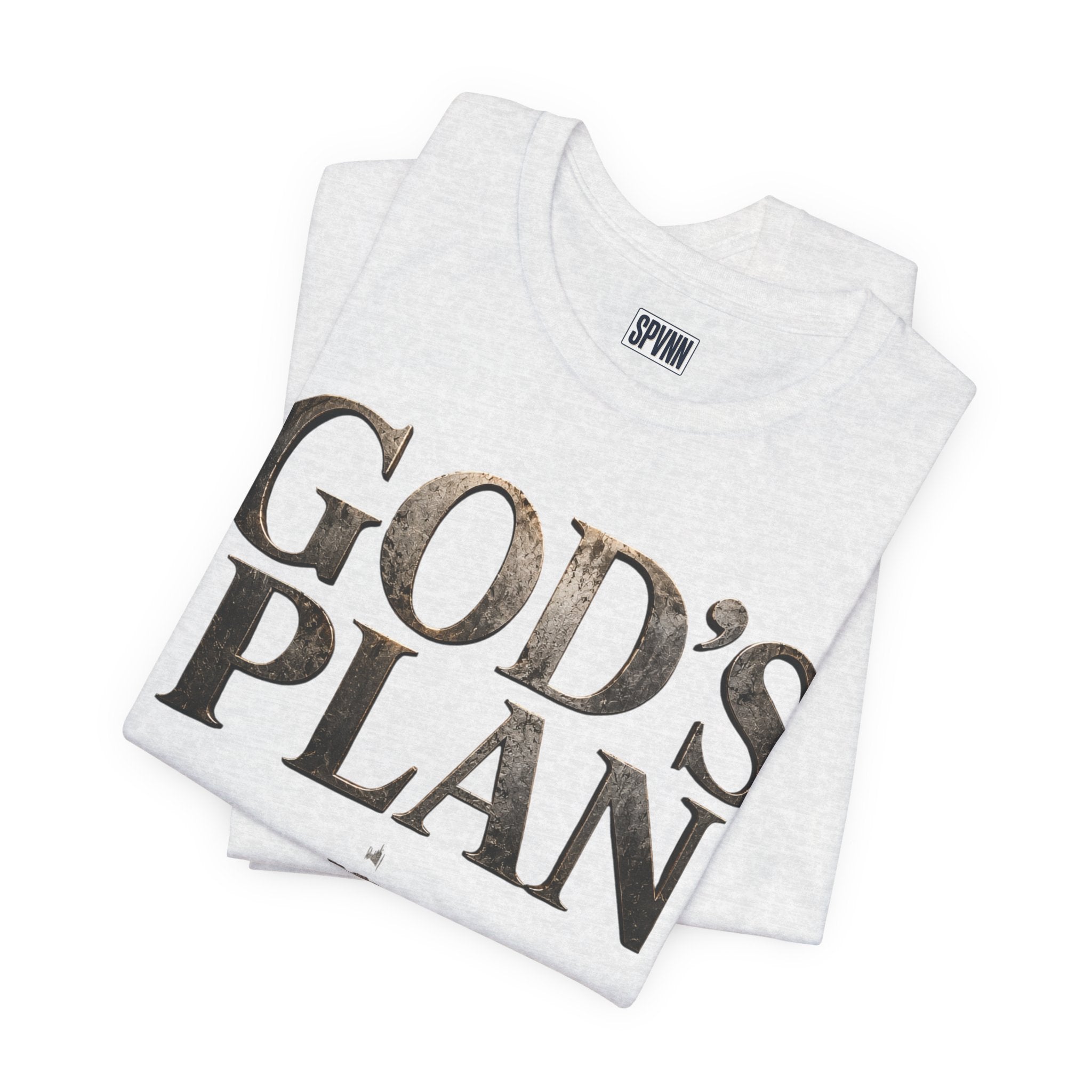 Faith Tee — "God's Plan" Front / "Faith Over Fear" Back Christian Inspirational T-Shirt