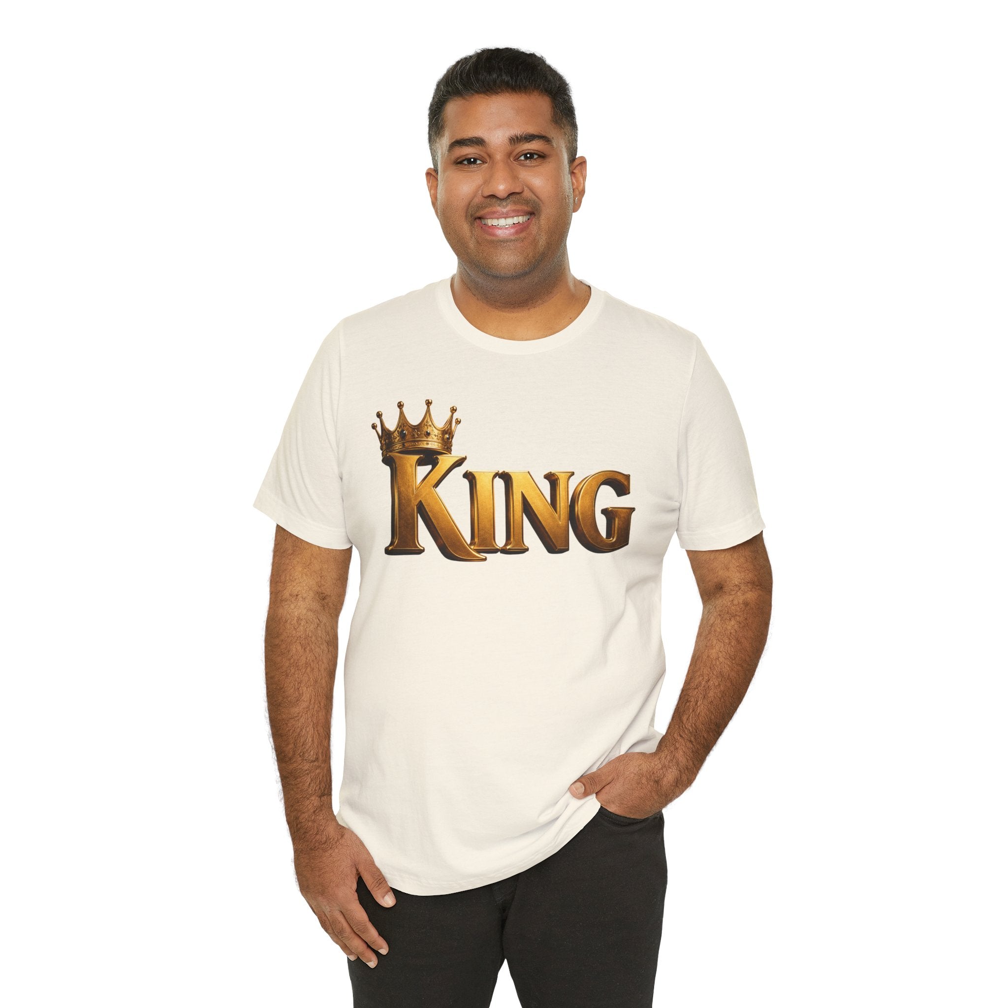 King Graphic Tee — Gold Crown Shirt for Men & Fathers