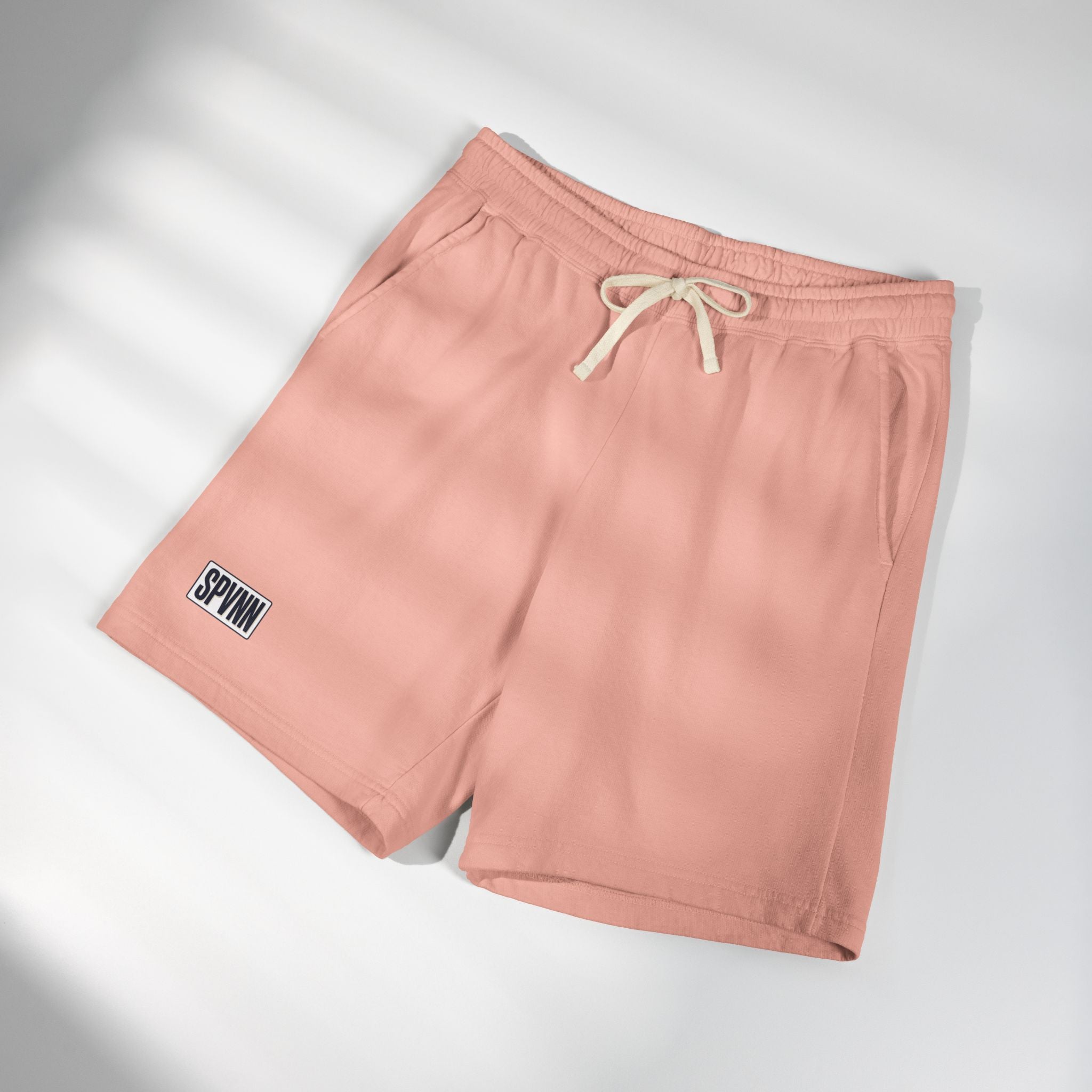Garment-Dyed Fleece Sweat Shorts — Lightweight Casual Lounge Shorts with SPWNN Patch