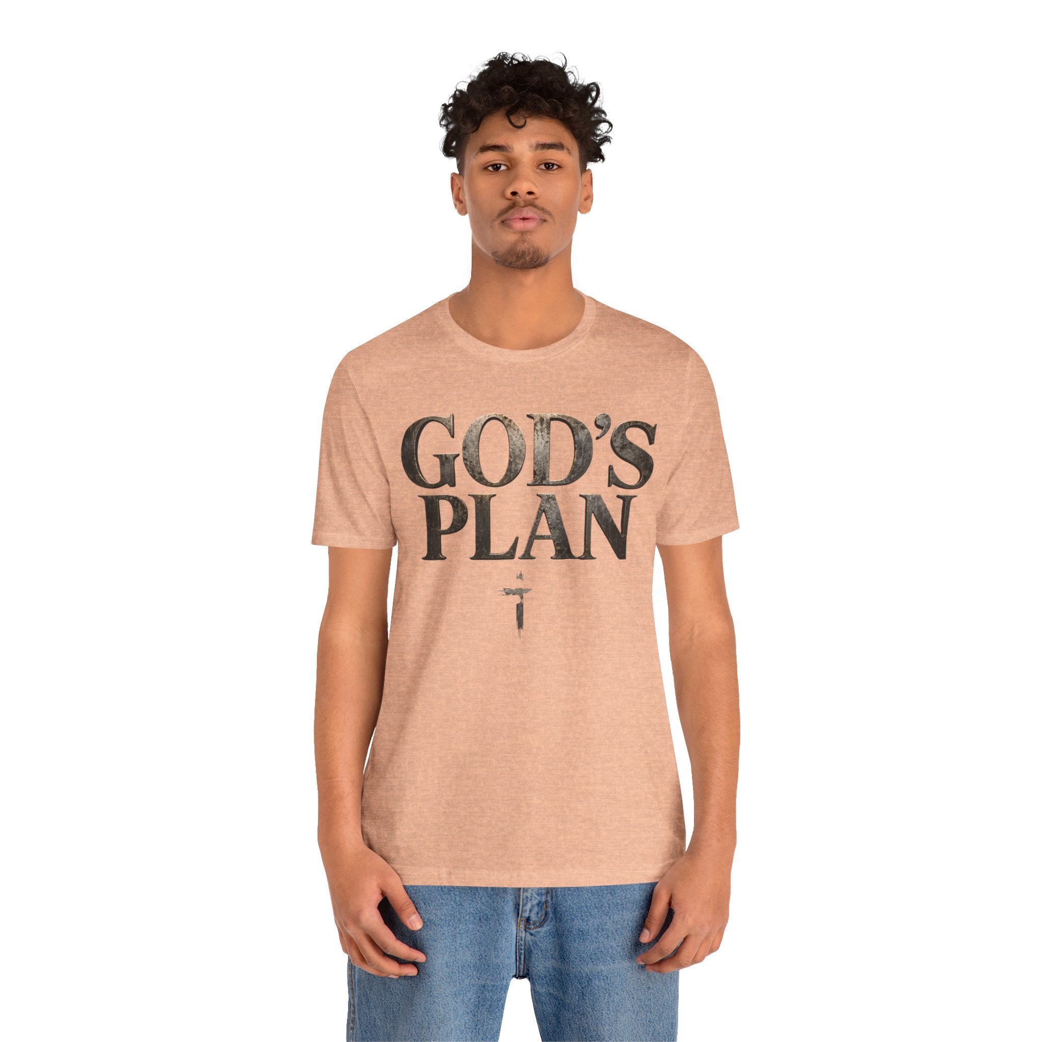 Faith Tee — "God's Plan" Front / "Faith Over Fear" Back Christian Inspirational T-Shirt