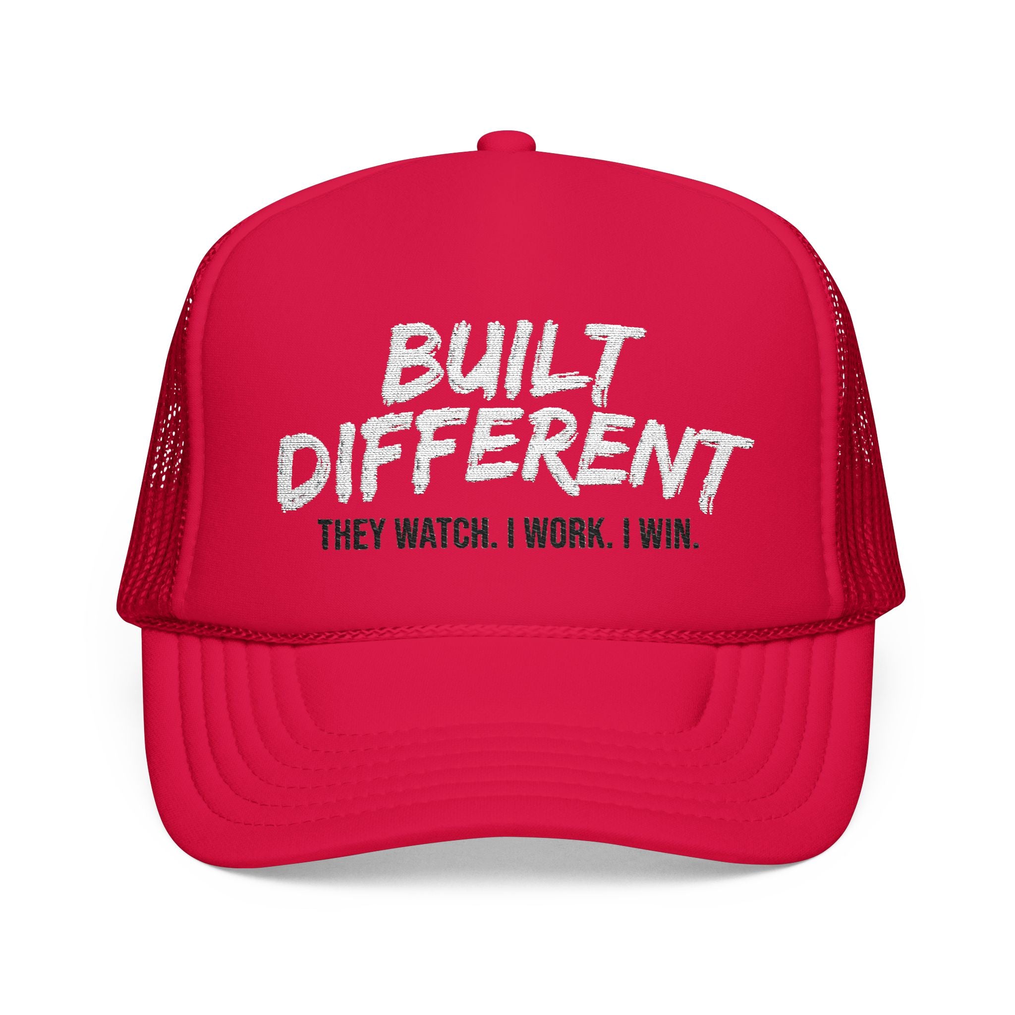 Trucker Hat — "Built Different" Foam Mesh Cap