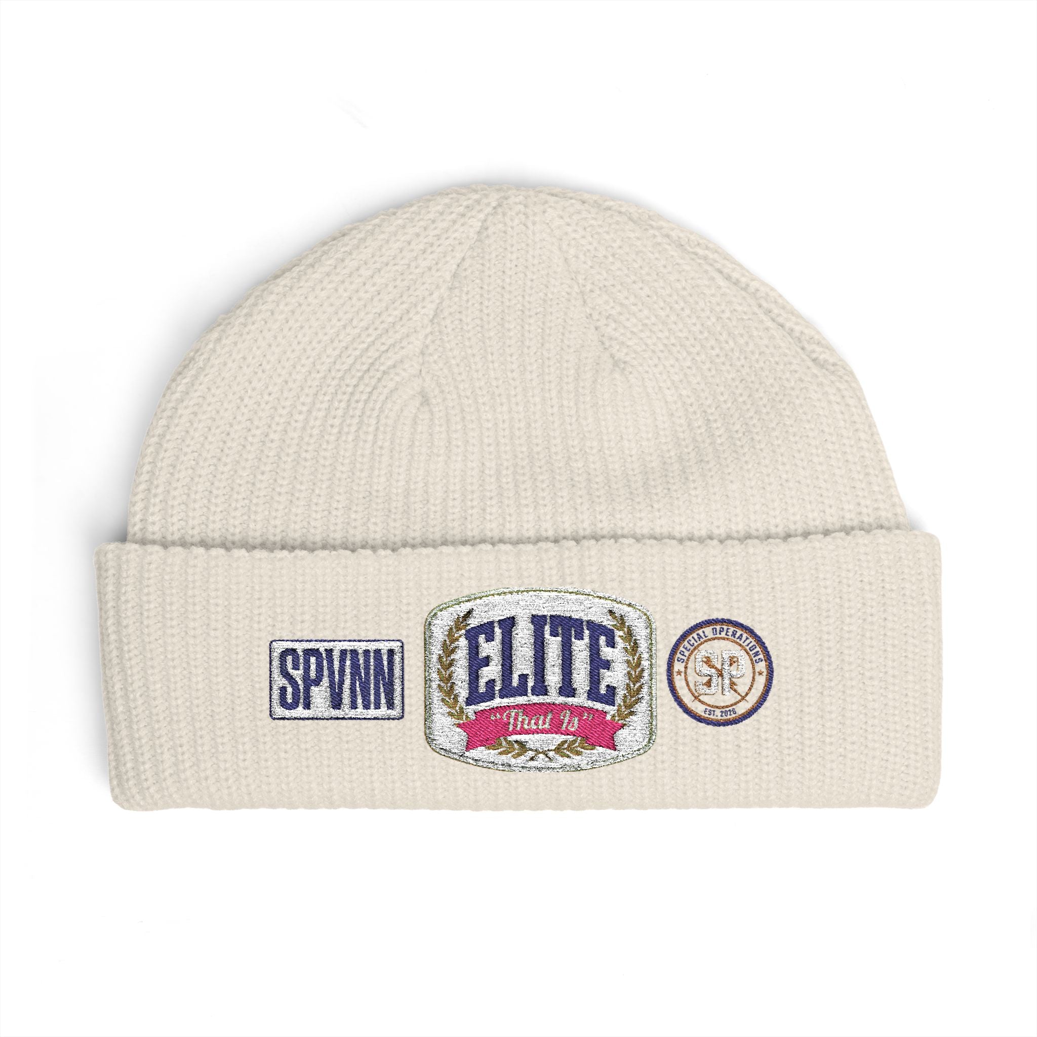 SPVNN Elite Cuff Beanie — Vintage Patch Knit Hat