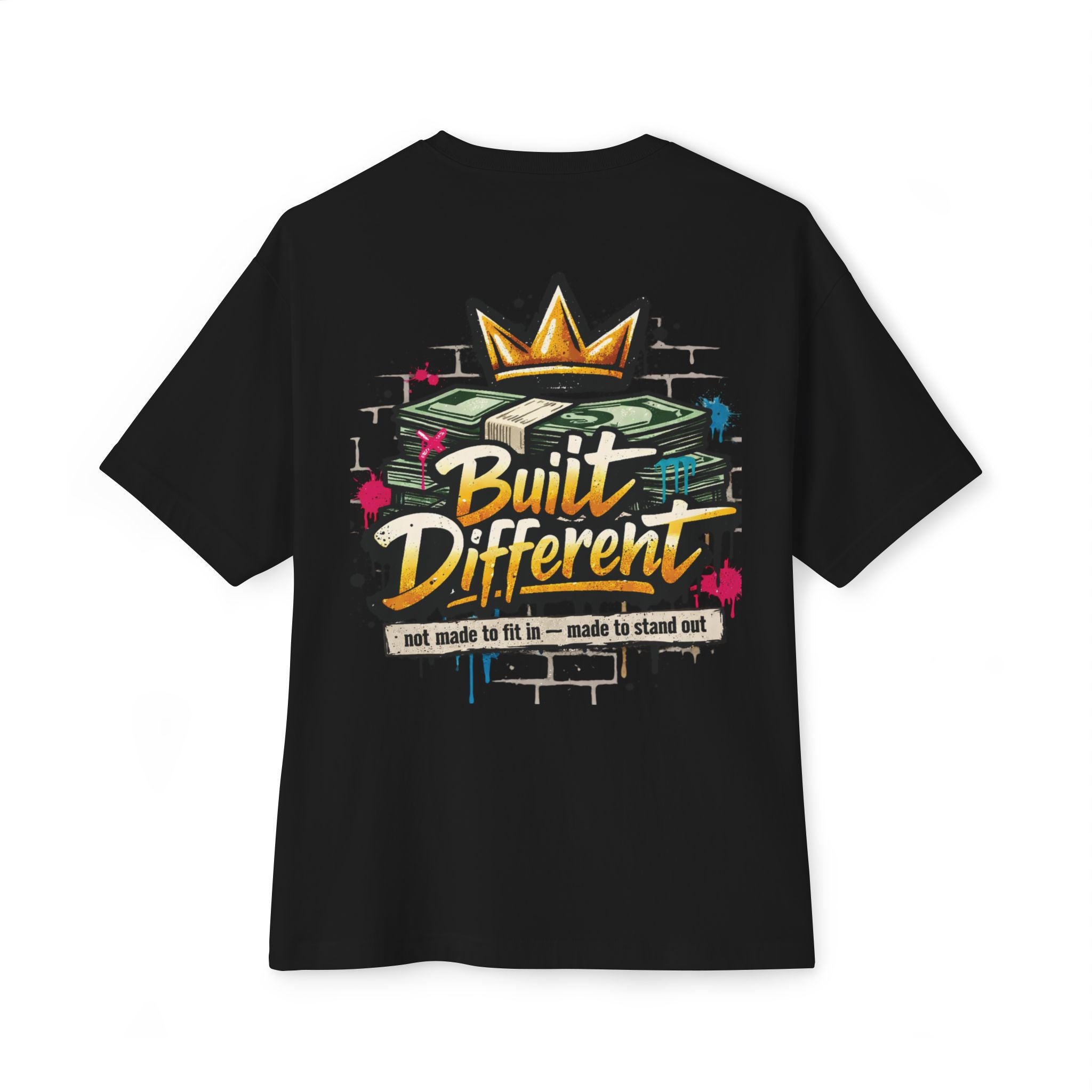 SPVNN Built Different Oversized Tee — Crown & Money Graphic