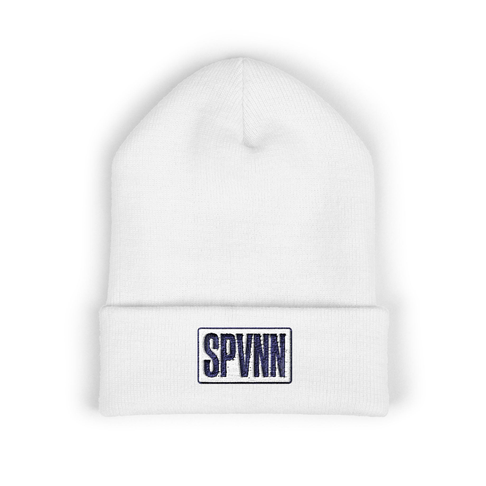 Embroidered 'SPVNN' Classic Cuffed Beanie — Warm Knit Hat, Streetwear Logo