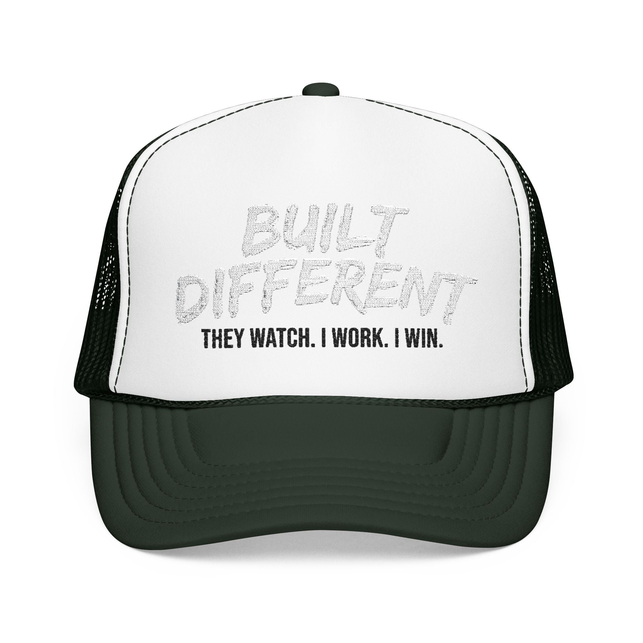 Trucker Hat — "Built Different" Foam Mesh Cap