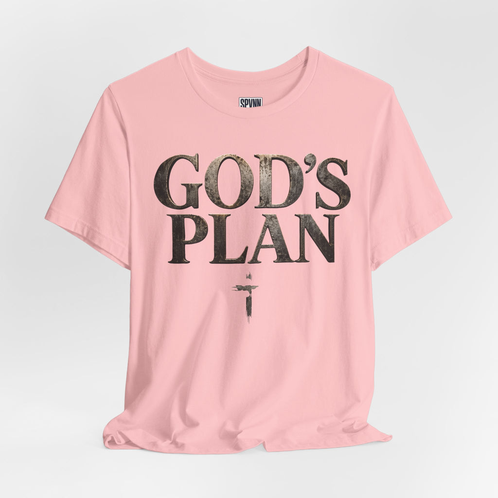 Faith Tee — "God's Plan" Front / "Faith Over Fear" Back Christian Inspirational T-Shirt