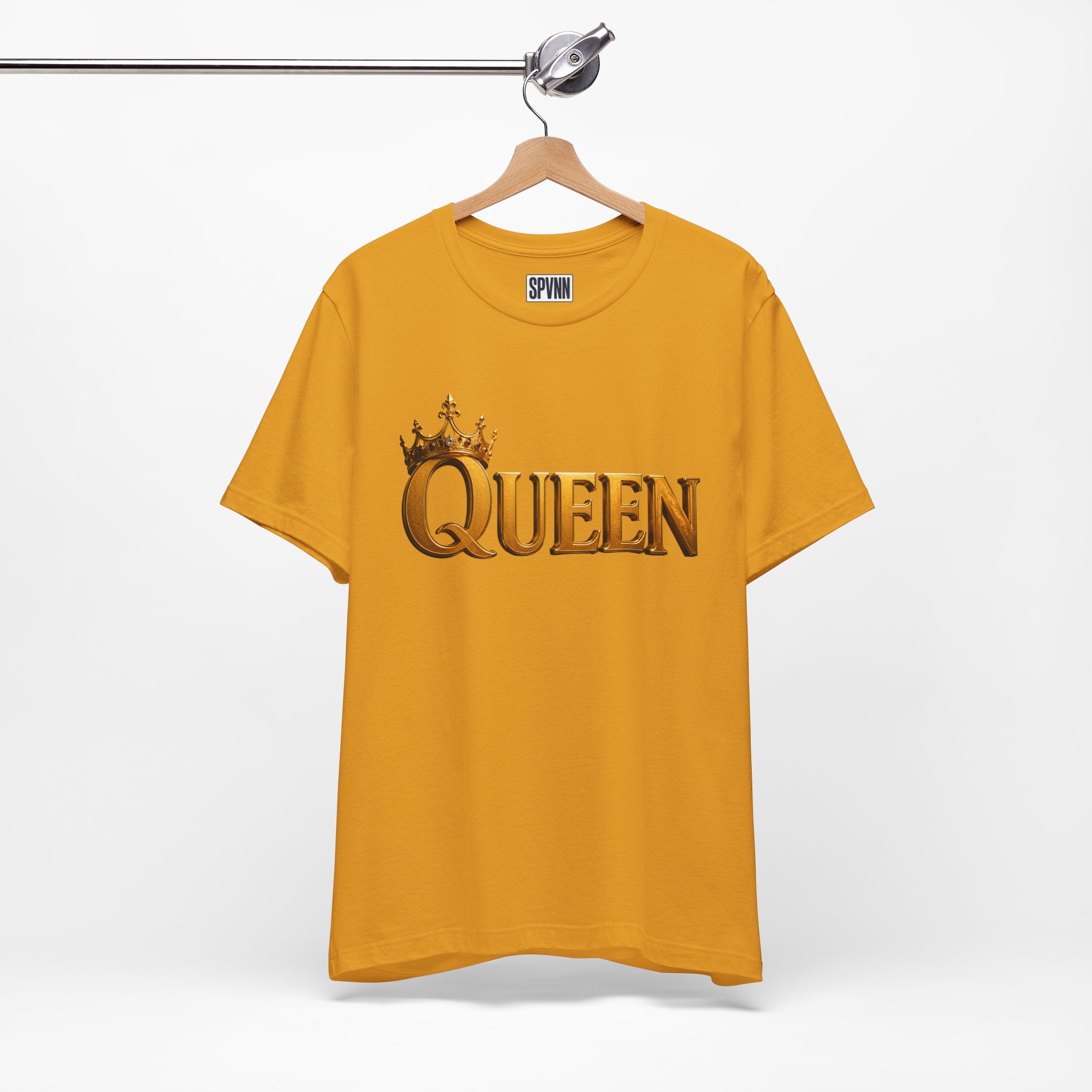 Queen Crown T-Shirt — Gold Royalty Graphic Tee