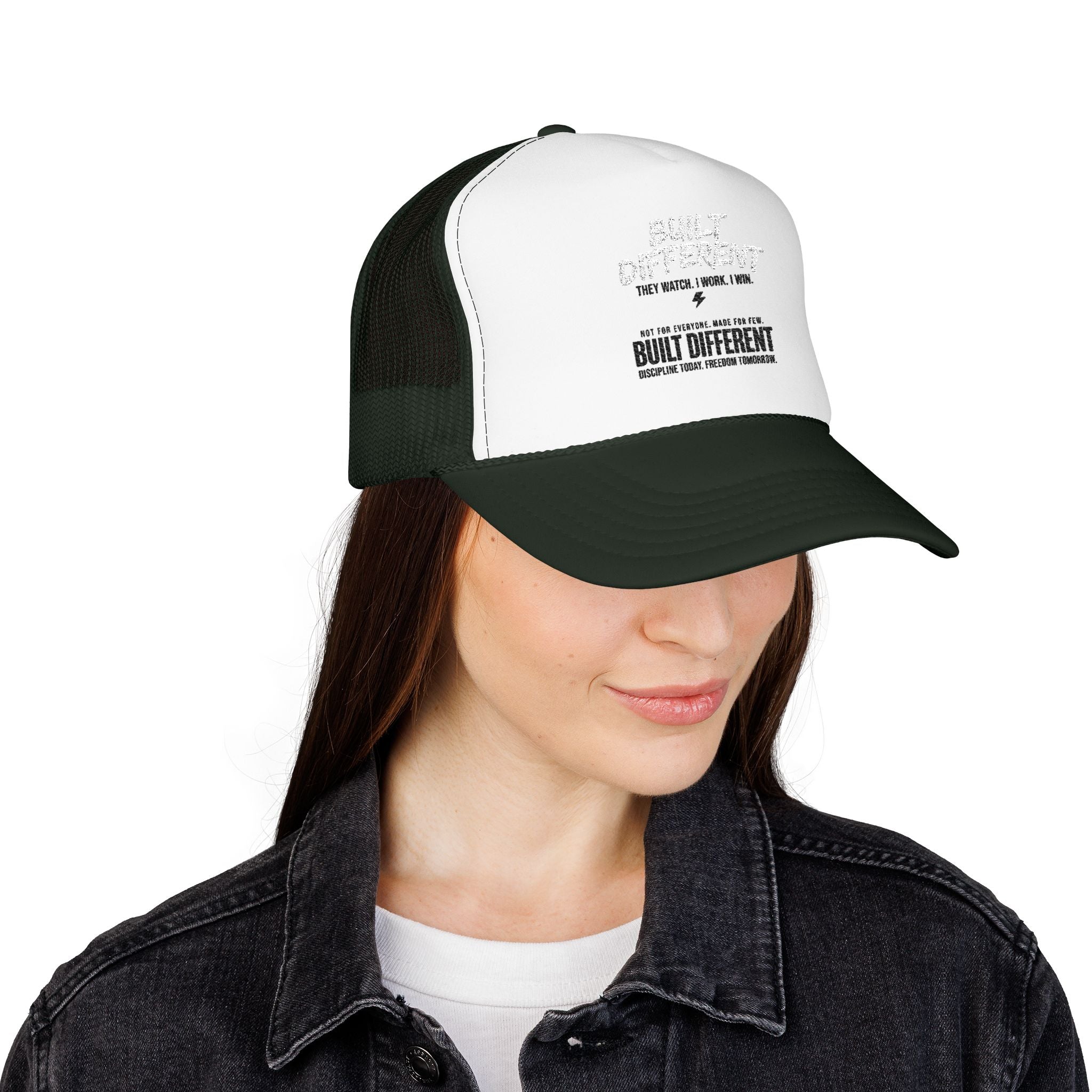 Trucker Hat — "Built Different" Foam Mesh Cap