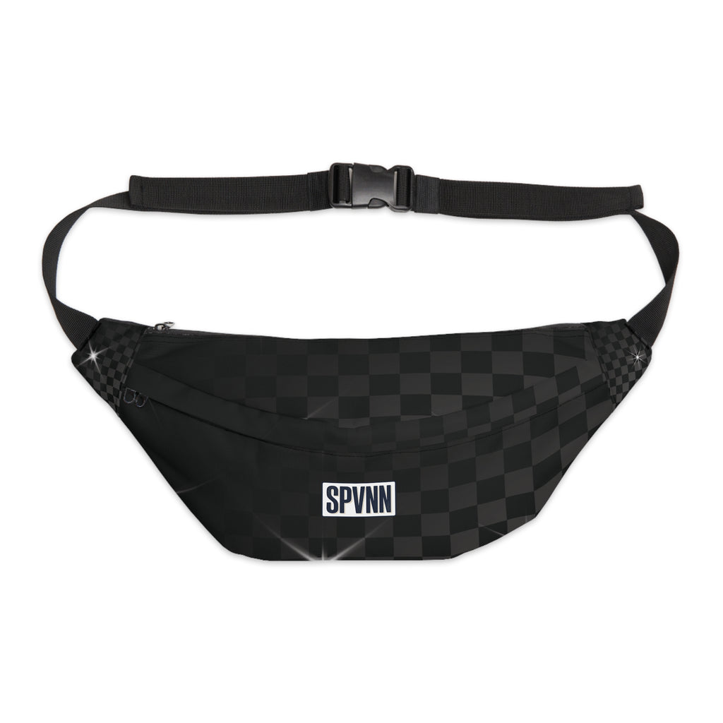 Checkerboard Black Large Fanny Pack